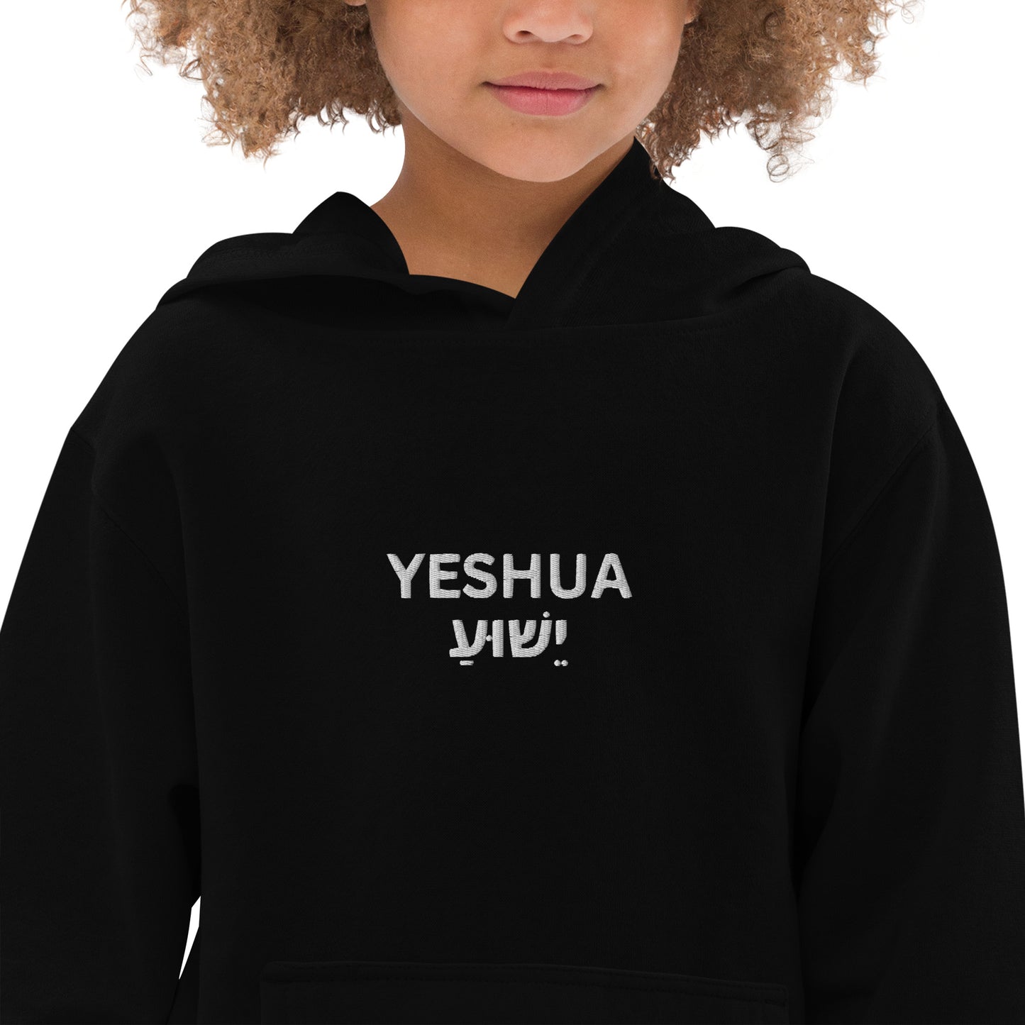 Kids Embroidered "Yeshua" Fleece Hoodie - Humble & Faithful Co.