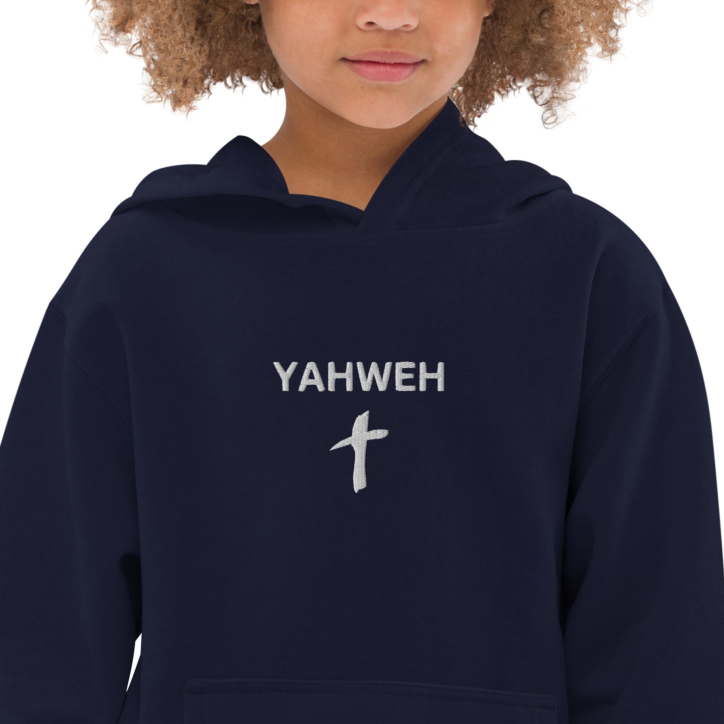 Kids Embroidered "Yahweh" Fleece Hoodie - Humble & Faithful Co.