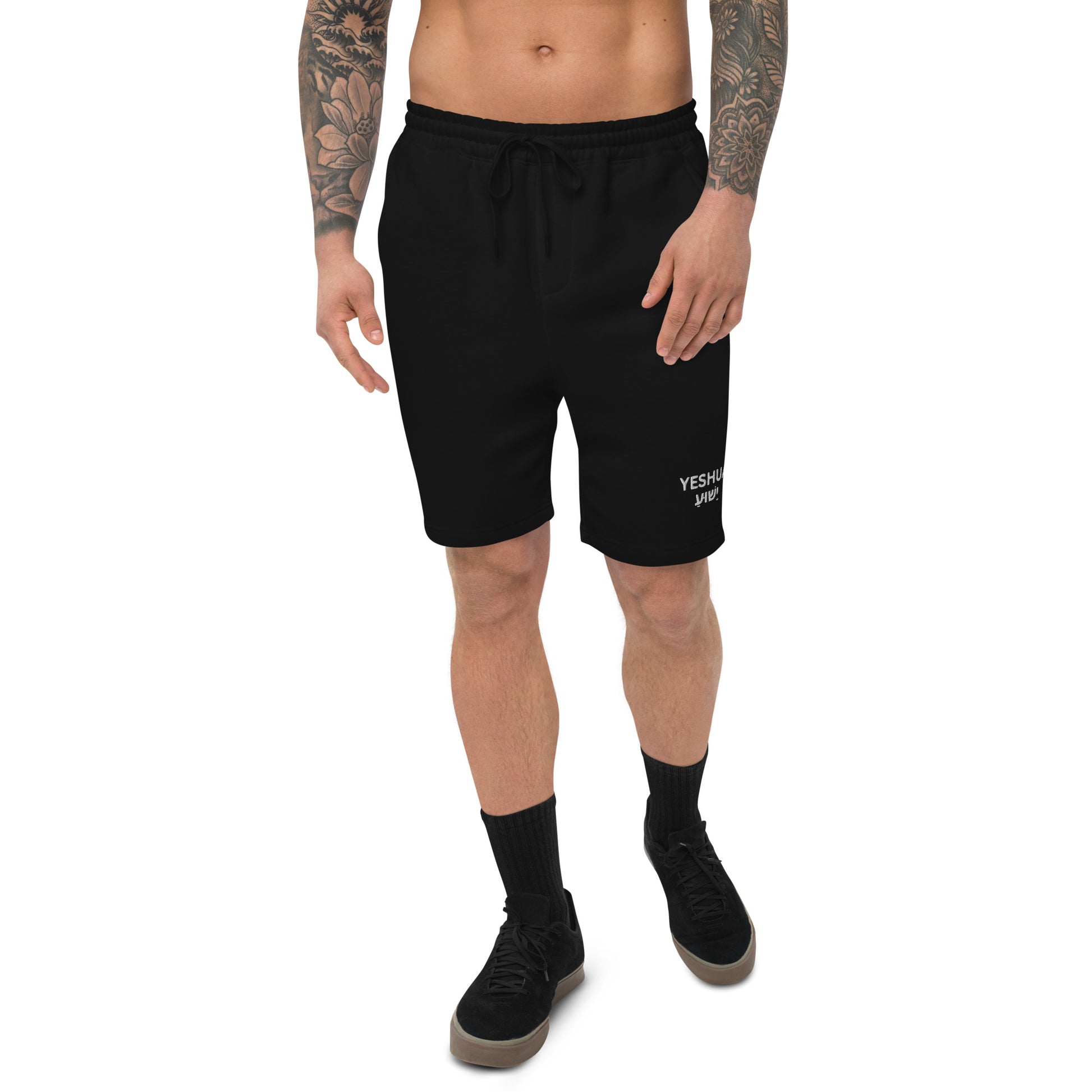 Yeshua Embroidered Men's Fleece Shorts - Humble & Faithful Co.