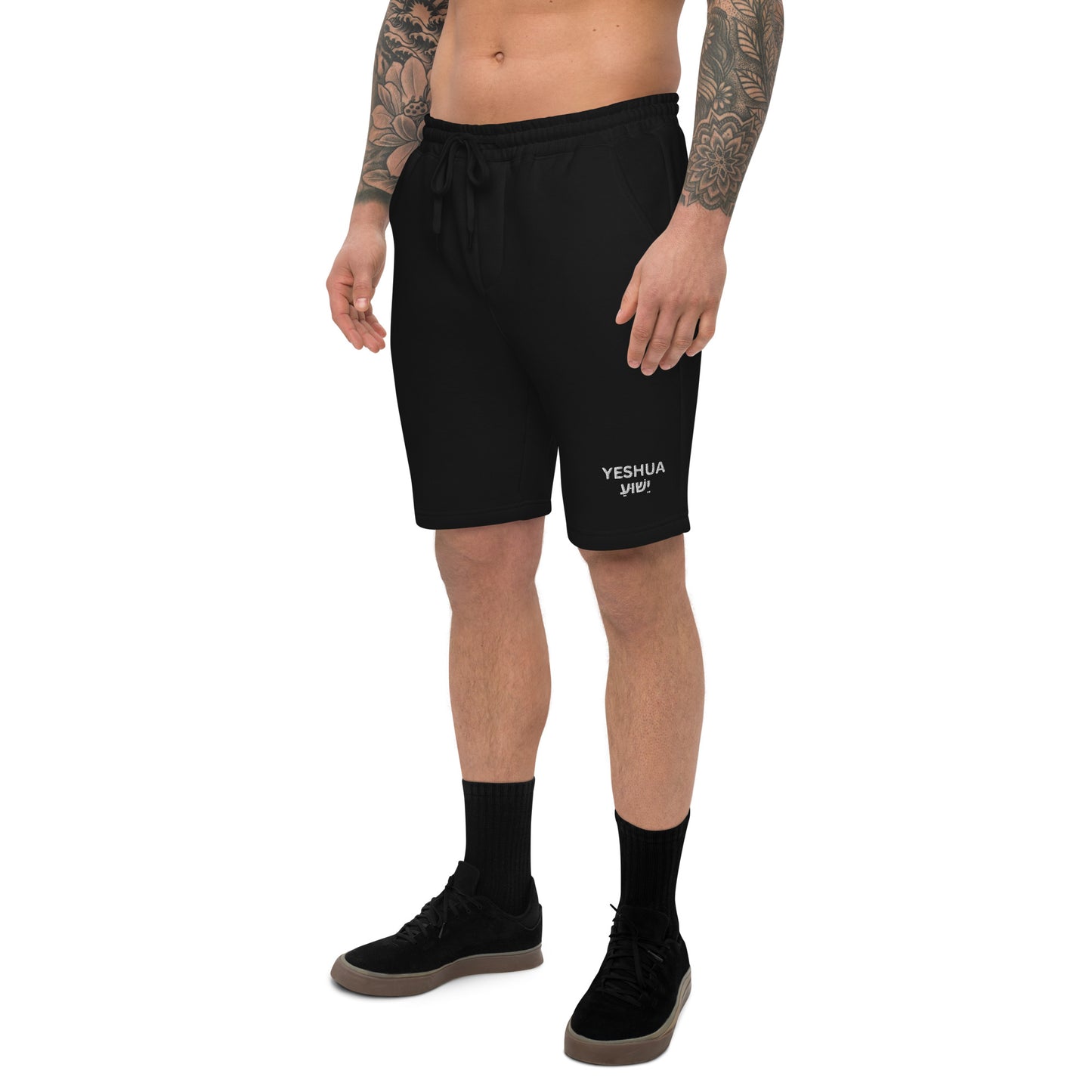 Yeshua Embroidered Men's Fleece Shorts - Humble & Faithful Co.