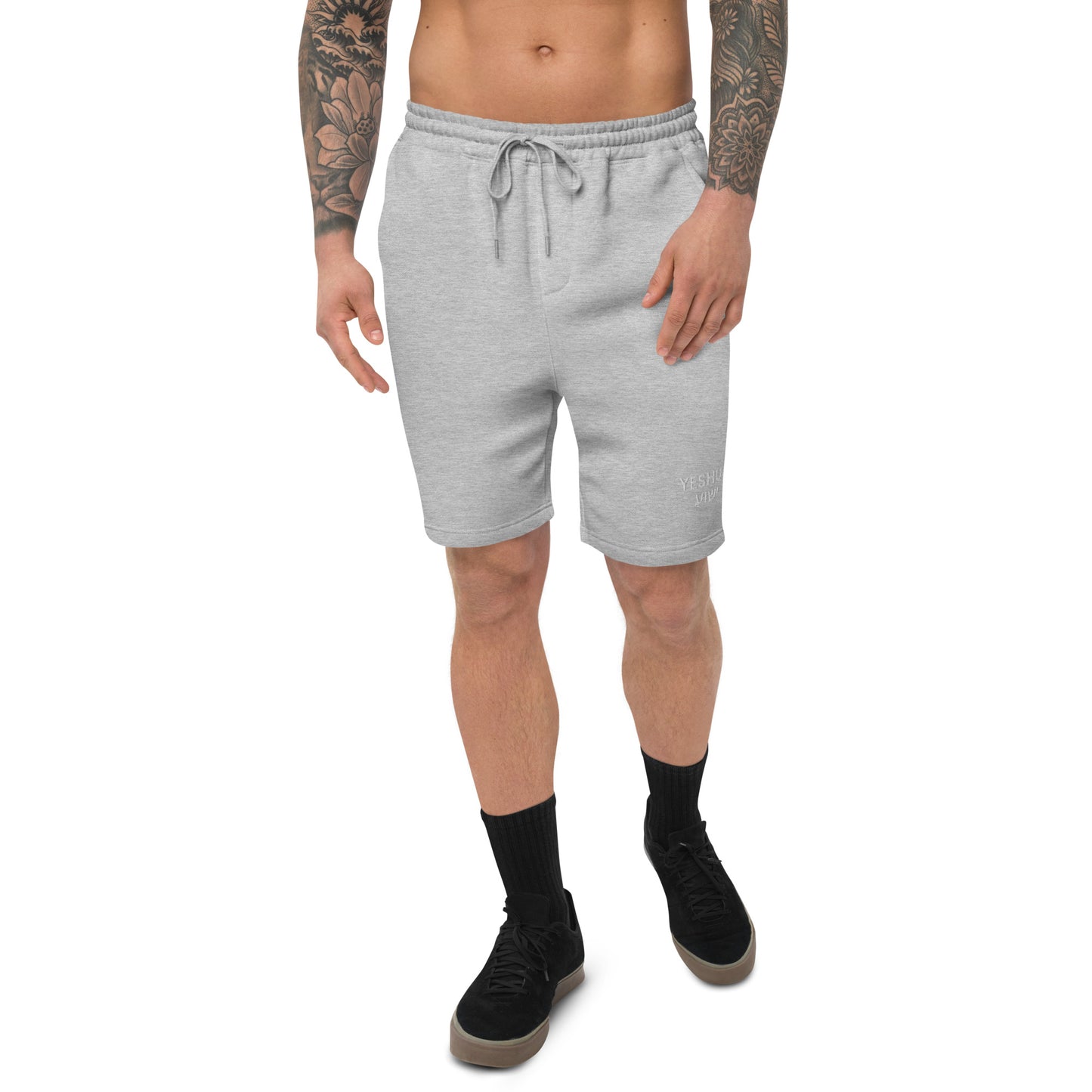 Yeshua Embroidered Men's Fleece Shorts - Humble & Faithful Co.