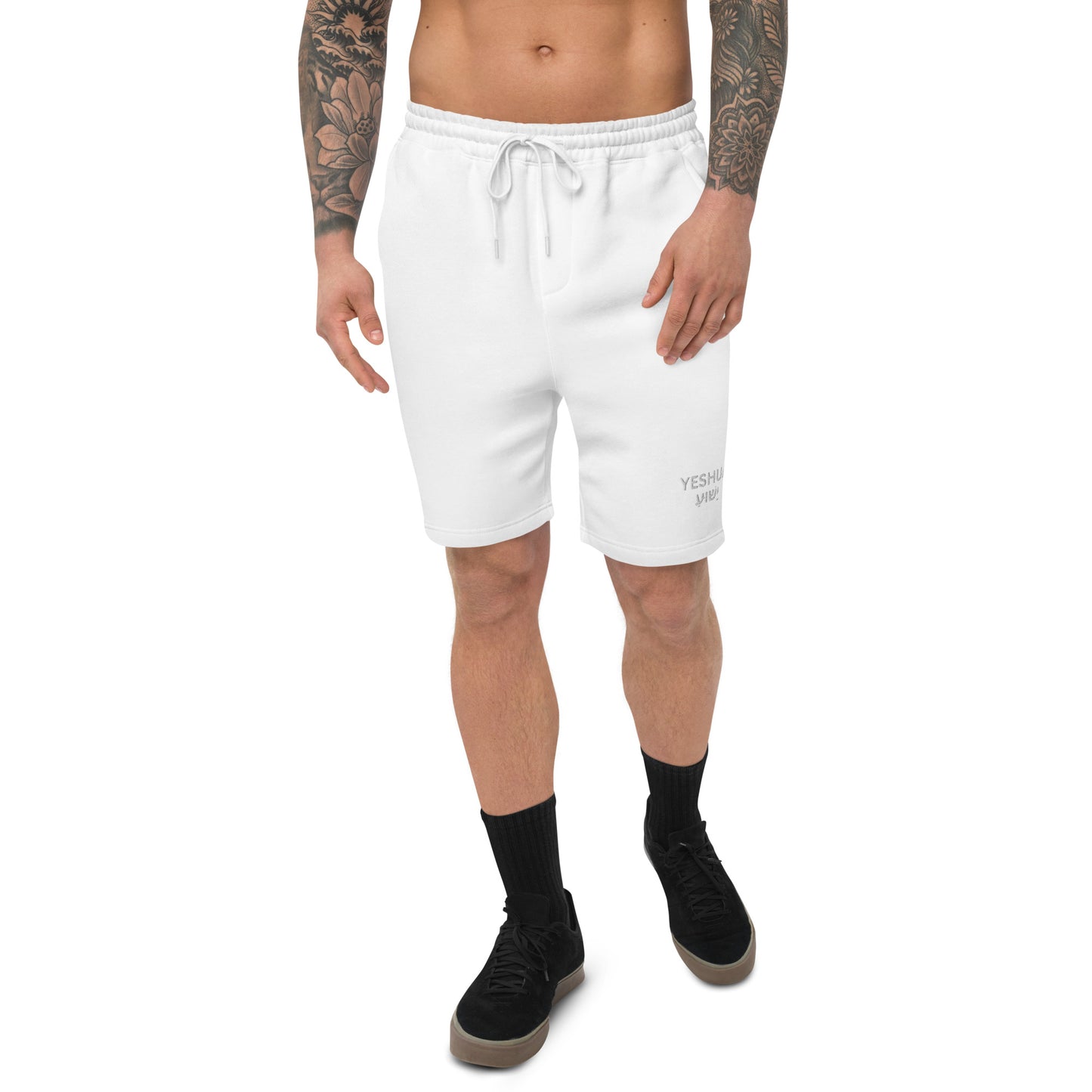 Yeshua Embroidered Men's Fleece Shorts - Humble & Faithful Co.