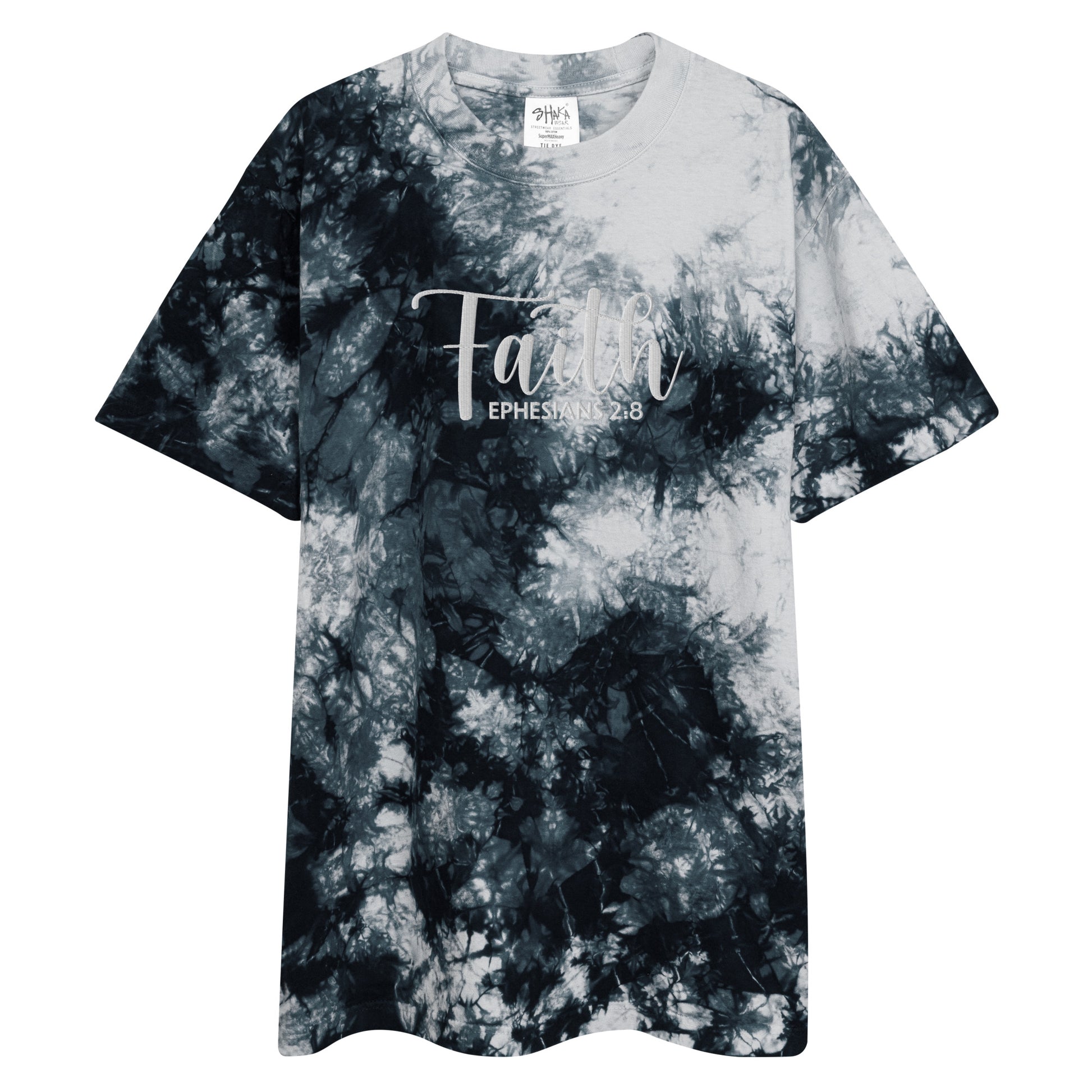 Oversized Embroidered Faith Tie-Dye T-Shirt (Unisex) - Humble & Faithful Co.