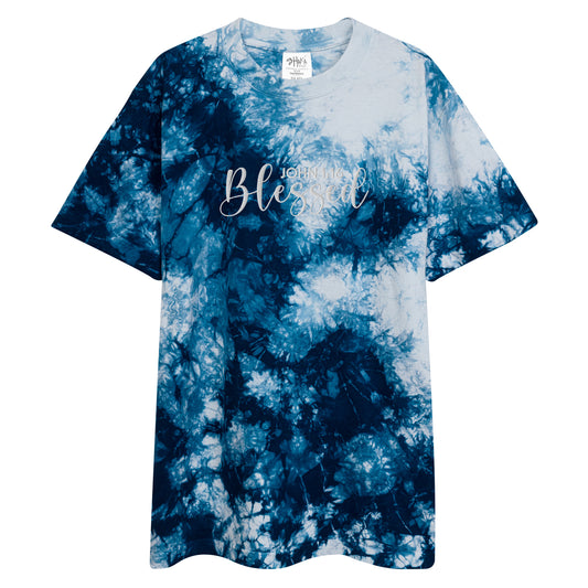 Oversized Embroidered Blessed Tie-Dye T-Shirt (Unisex) - Humble & Faithful Co.