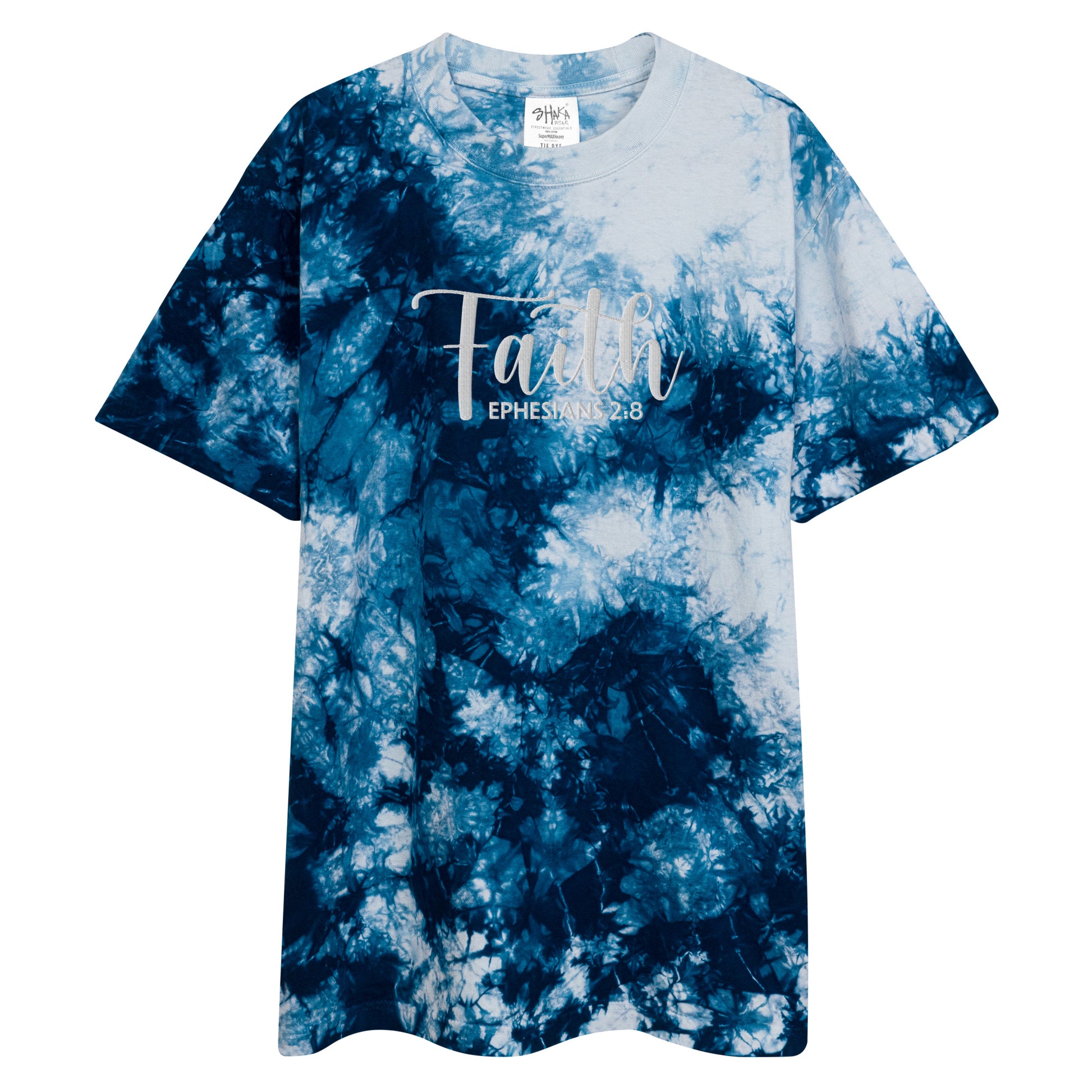 Oversized Embroidered Faith Tie-Dye T-Shirt (Unisex) - Humble & Faithful Co.