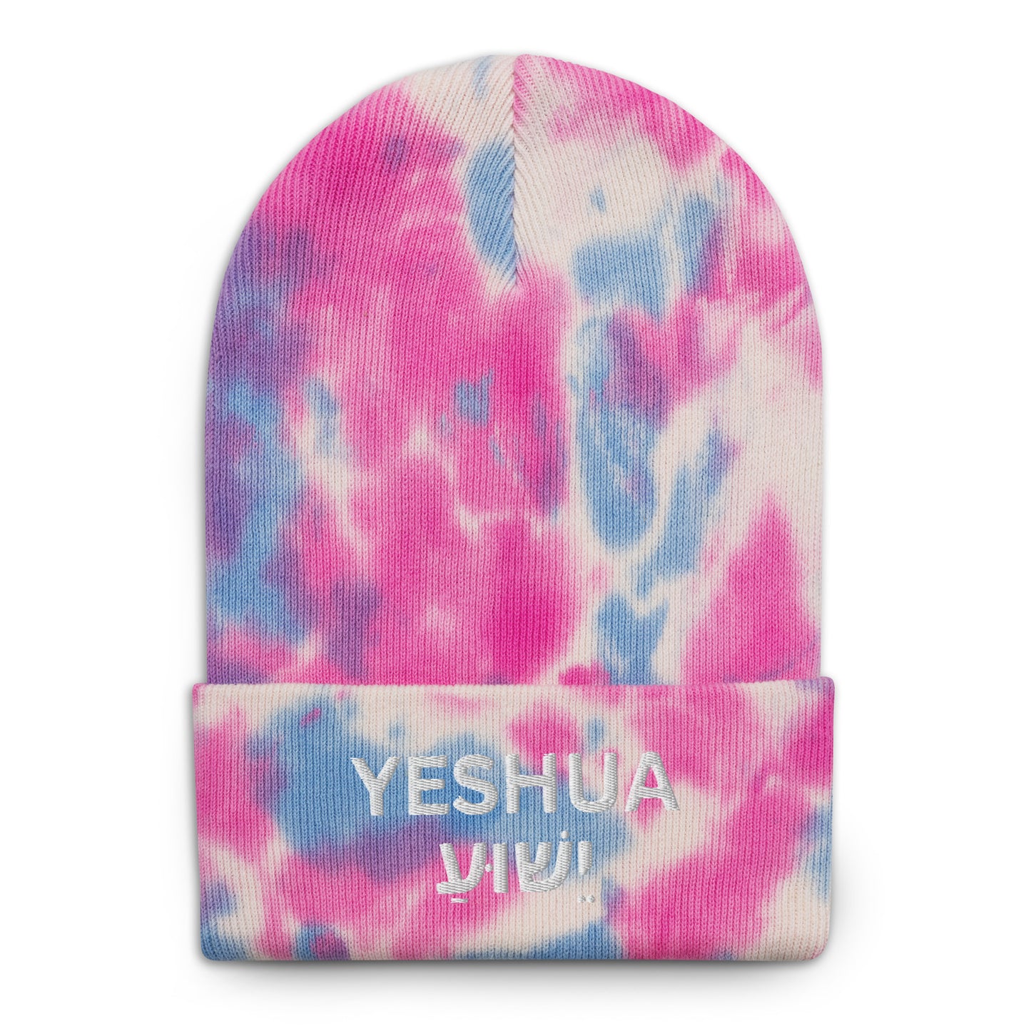 Yeshua Embroidered Tie-Dye Beanie (Unisex) - Humble & Faithful Co.