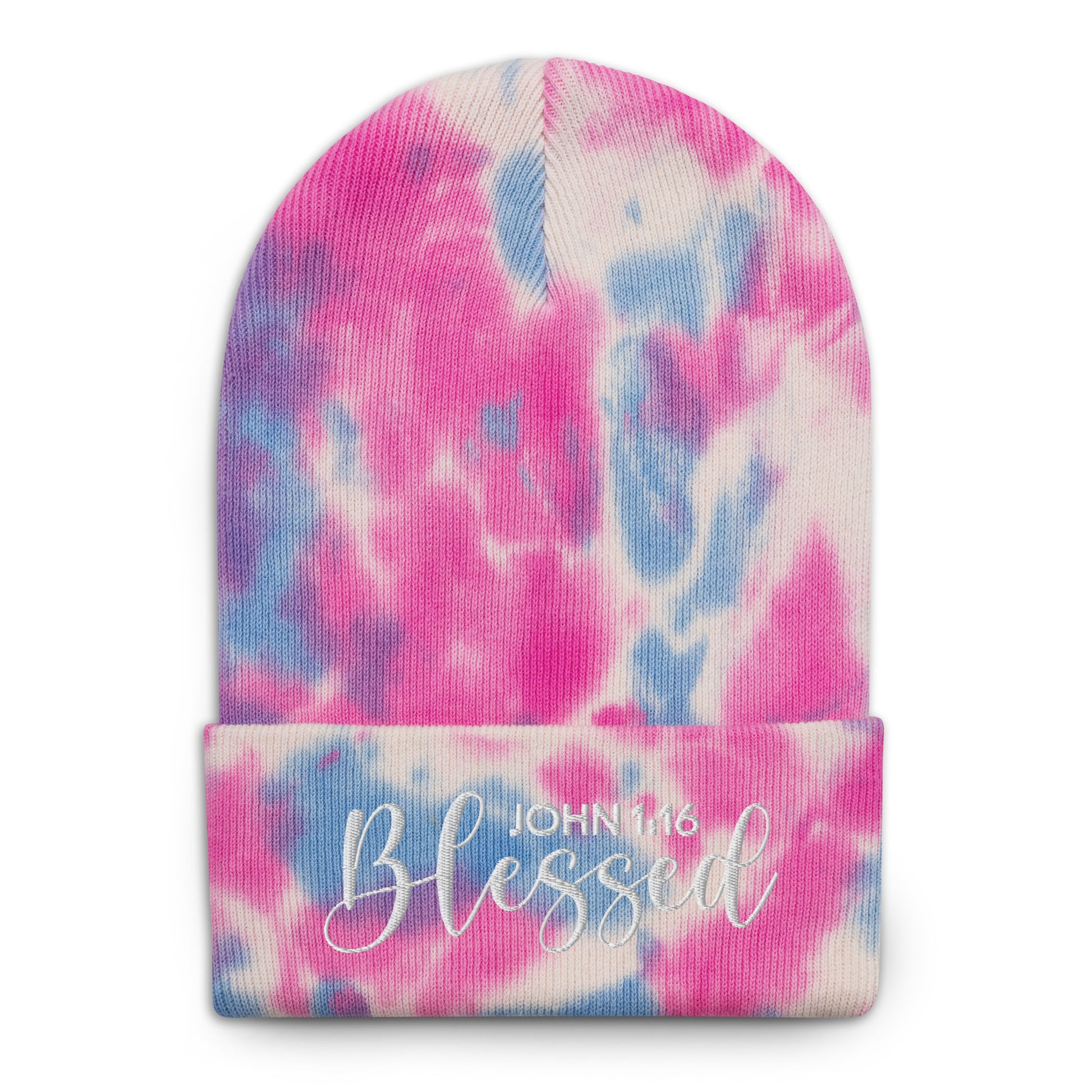Blessed Embroidered Tie-Dye Beanie (Unisex) - Humble & Faithful Co.