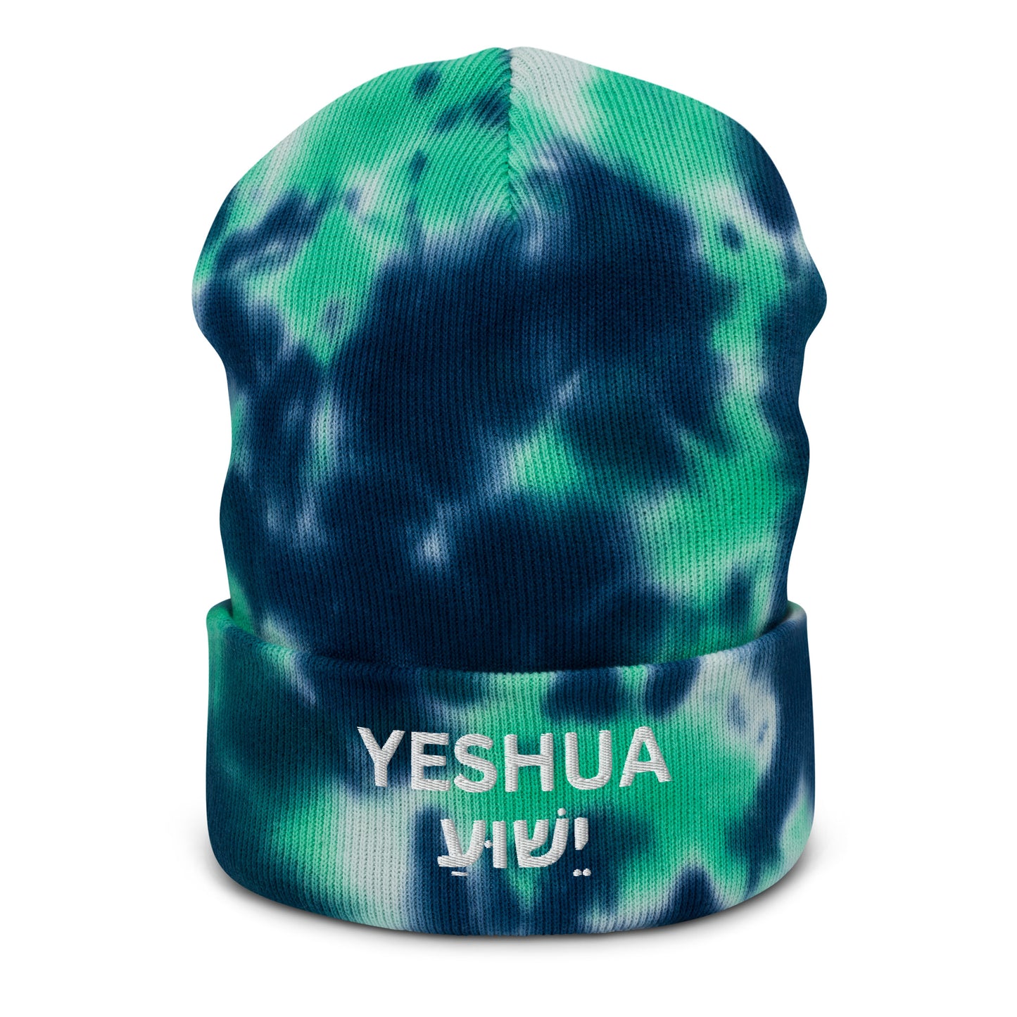 Yeshua Embroidered Tie-Dye Beanie (Unisex) - Humble & Faithful Co.