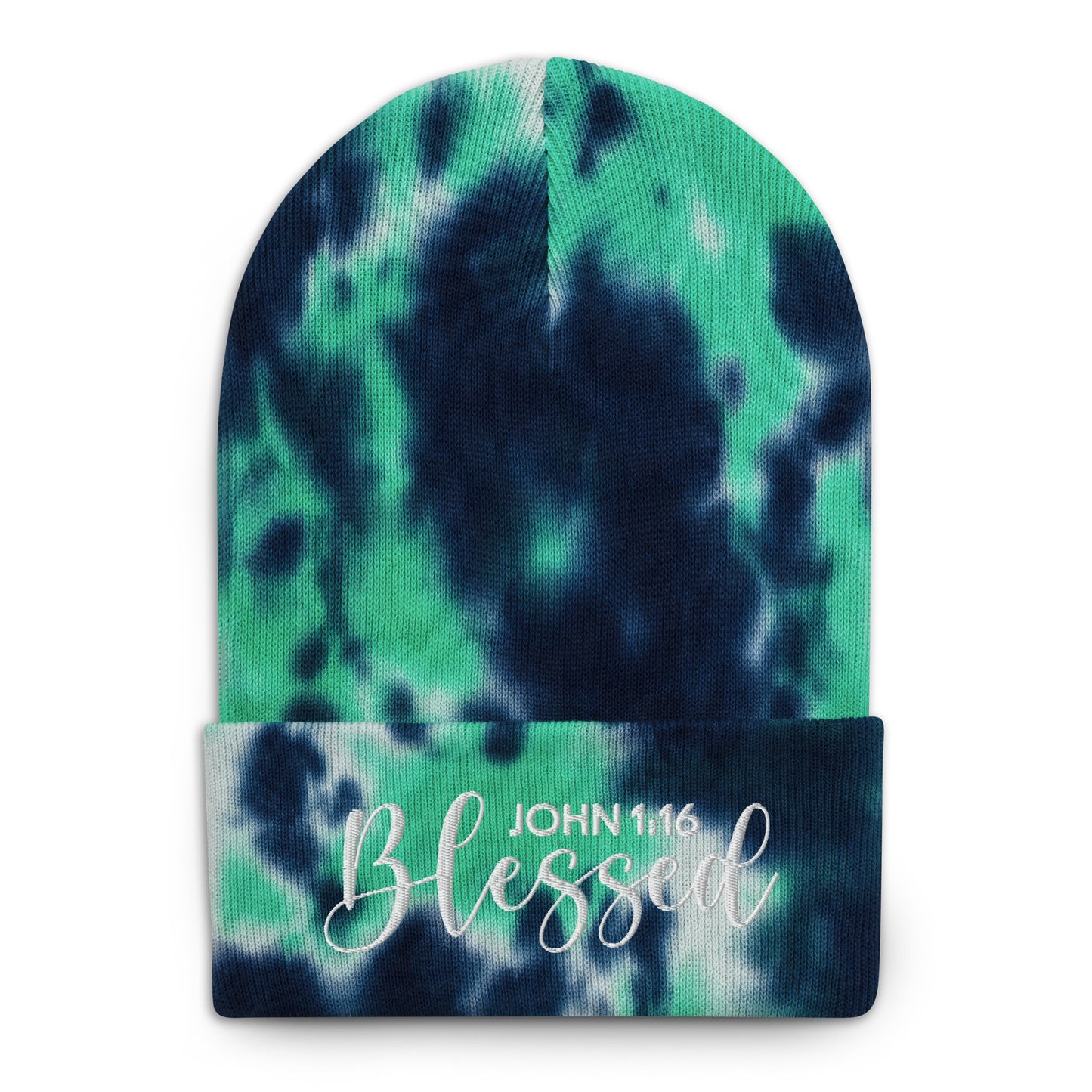Blessed Embroidered Tie-Dye Beanie (Unisex) - Humble & Faithful Co.