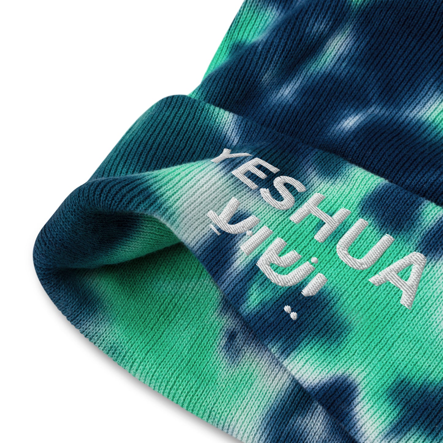 Yeshua Embroidered Tie-Dye Beanie (Unisex) - Humble & Faithful Co.