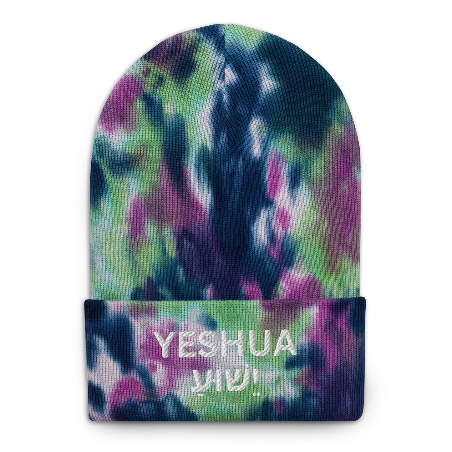 Yeshua Embroidered Tie-Dye Beanie (Unisex) - Humble & Faithful Co.