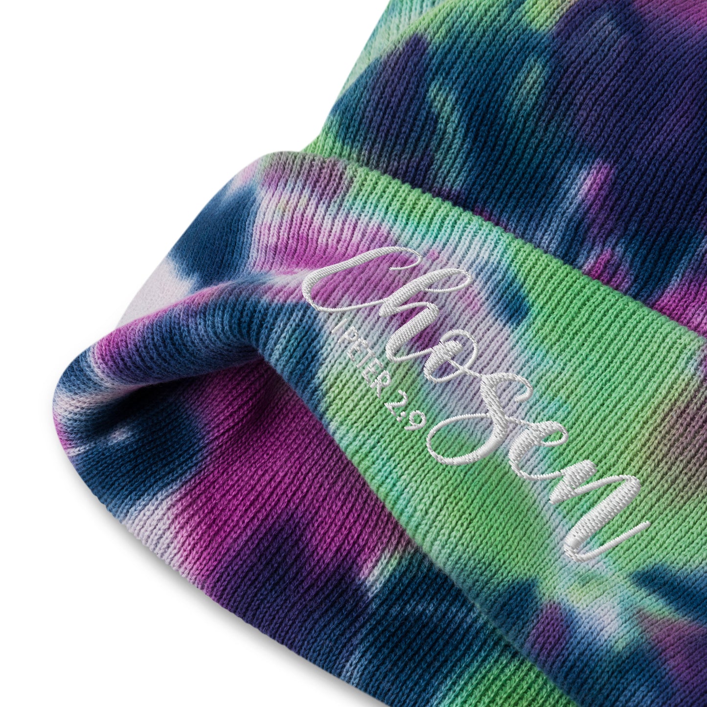 Chosen Embroidered Tie-Dye Beanie (Unisex) - Humble & Faithful Co.