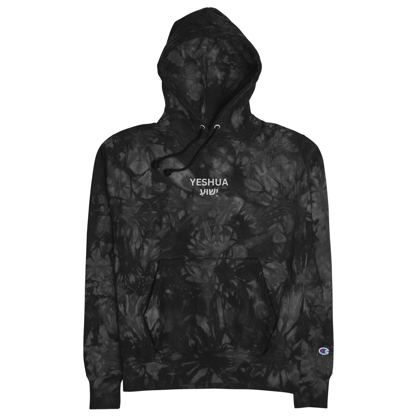 Yeshua Embroidered Champion Tie-Dye Hoodie (Unisex) - Humble & Faithful Co.
