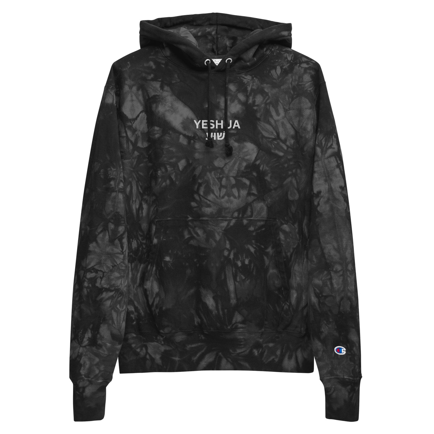 Yeshua Embroidered Champion Tie-Dye Hoodie (Unisex) - Humble & Faithful Co.