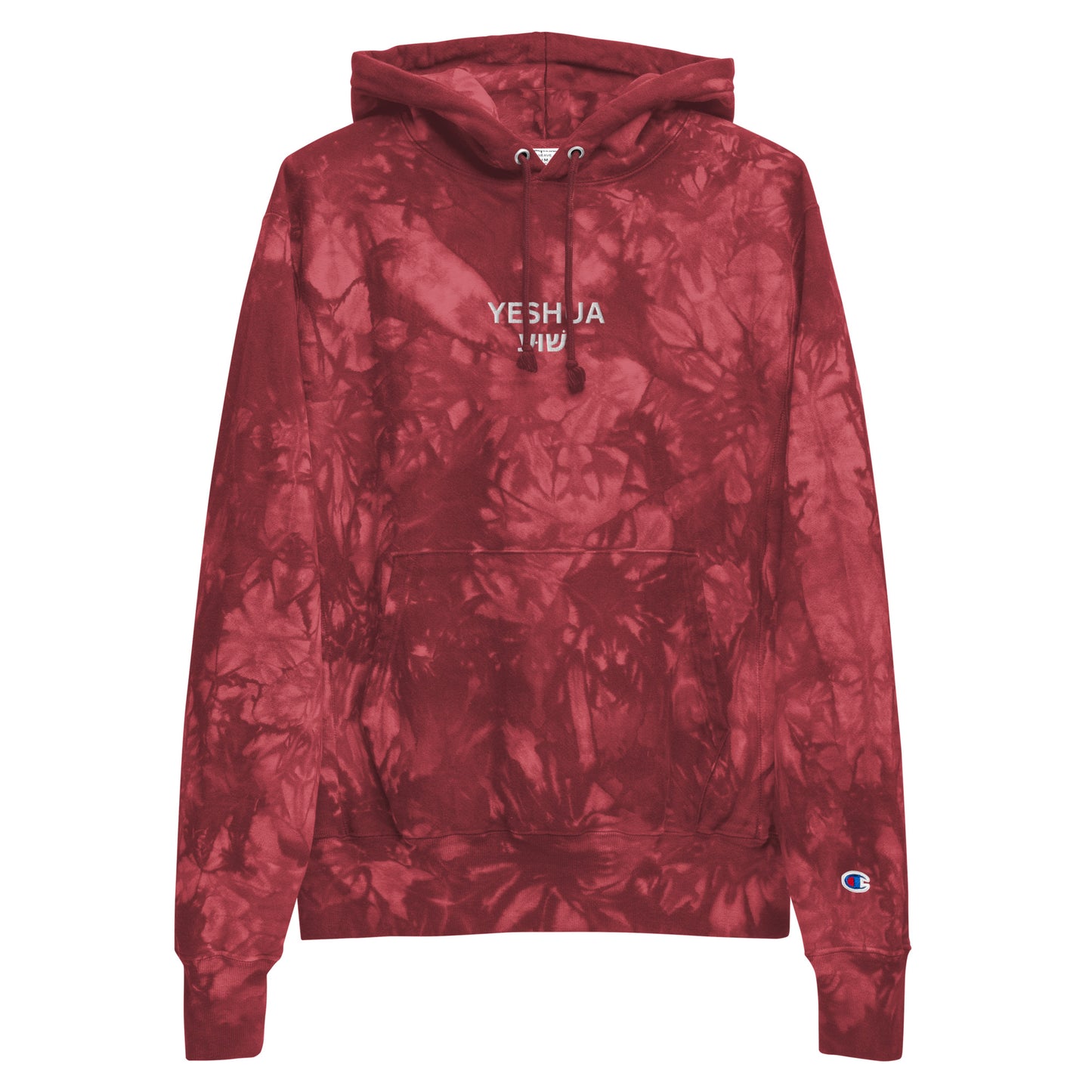 Yeshua Embroidered Champion Tie-Dye Hoodie (Unisex) - Humble & Faithful Co.