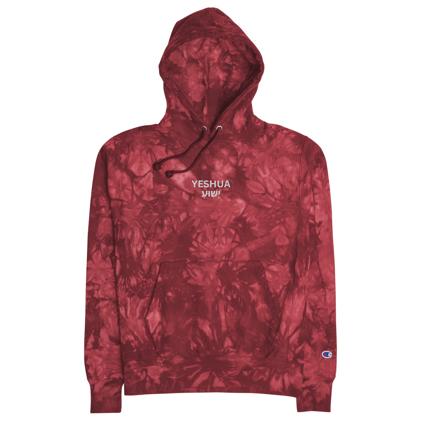 Yeshua Embroidered Champion Tie-Dye Hoodie (Unisex) - Humble & Faithful Co.