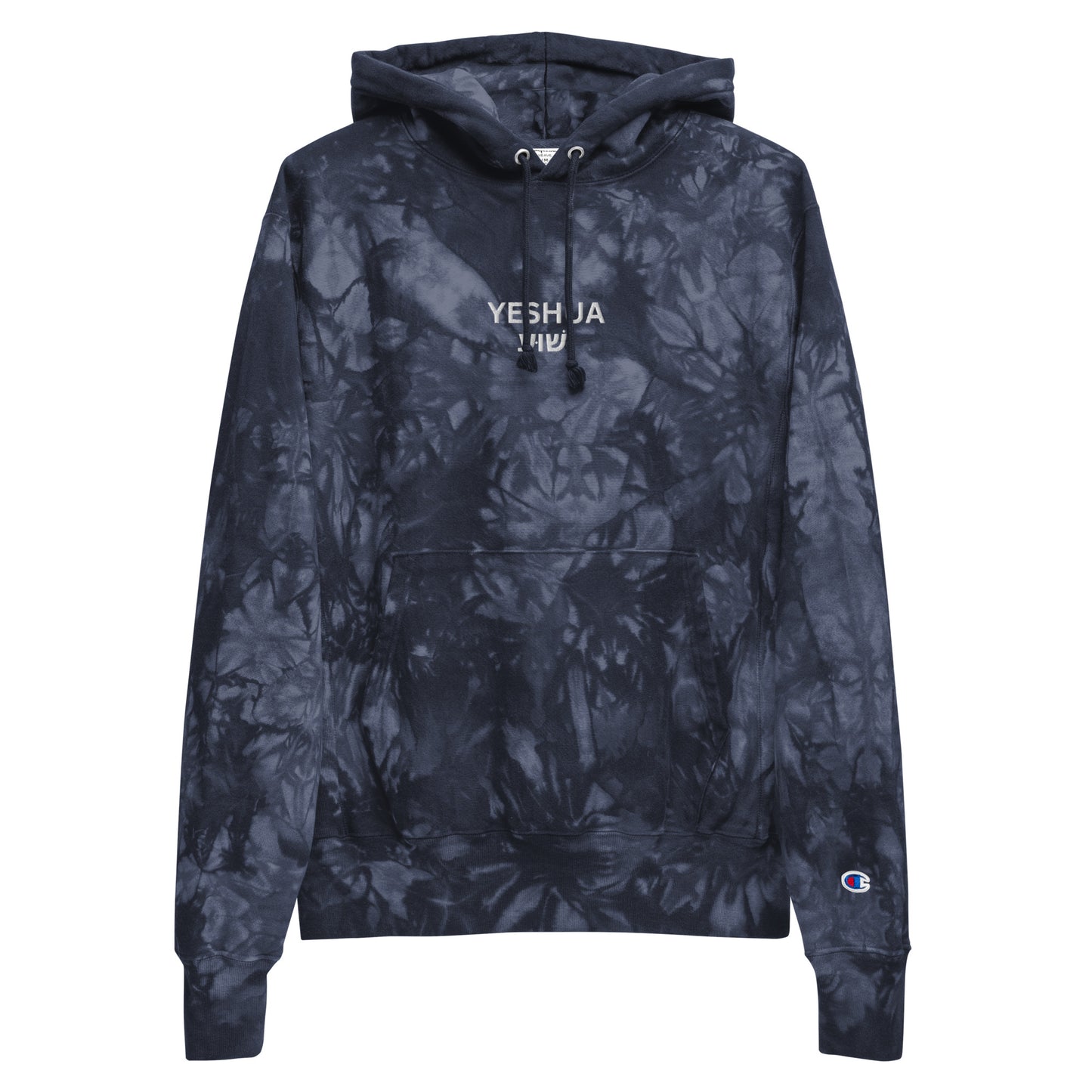 Yeshua Embroidered Champion Tie-Dye Hoodie (Unisex) - Humble & Faithful Co.