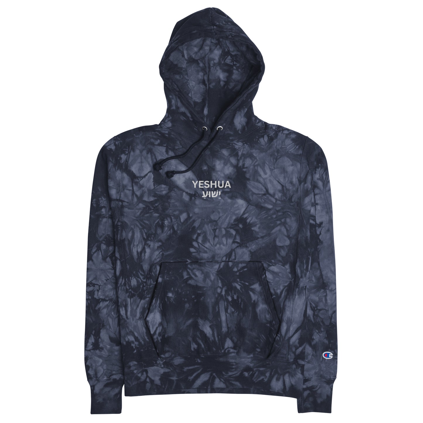 Yeshua Embroidered Champion Tie-Dye Hoodie (Unisex) - Humble & Faithful Co.