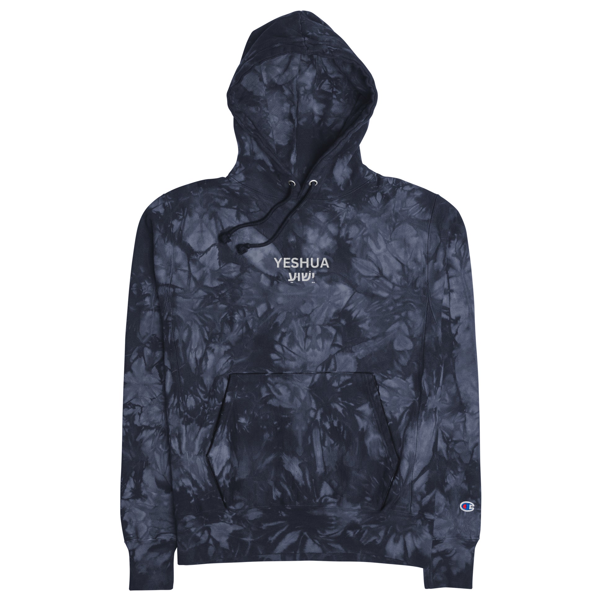 Yeshua Embroidered Champion Tie-Dye Hoodie (Unisex) - Humble & Faithful Co.
