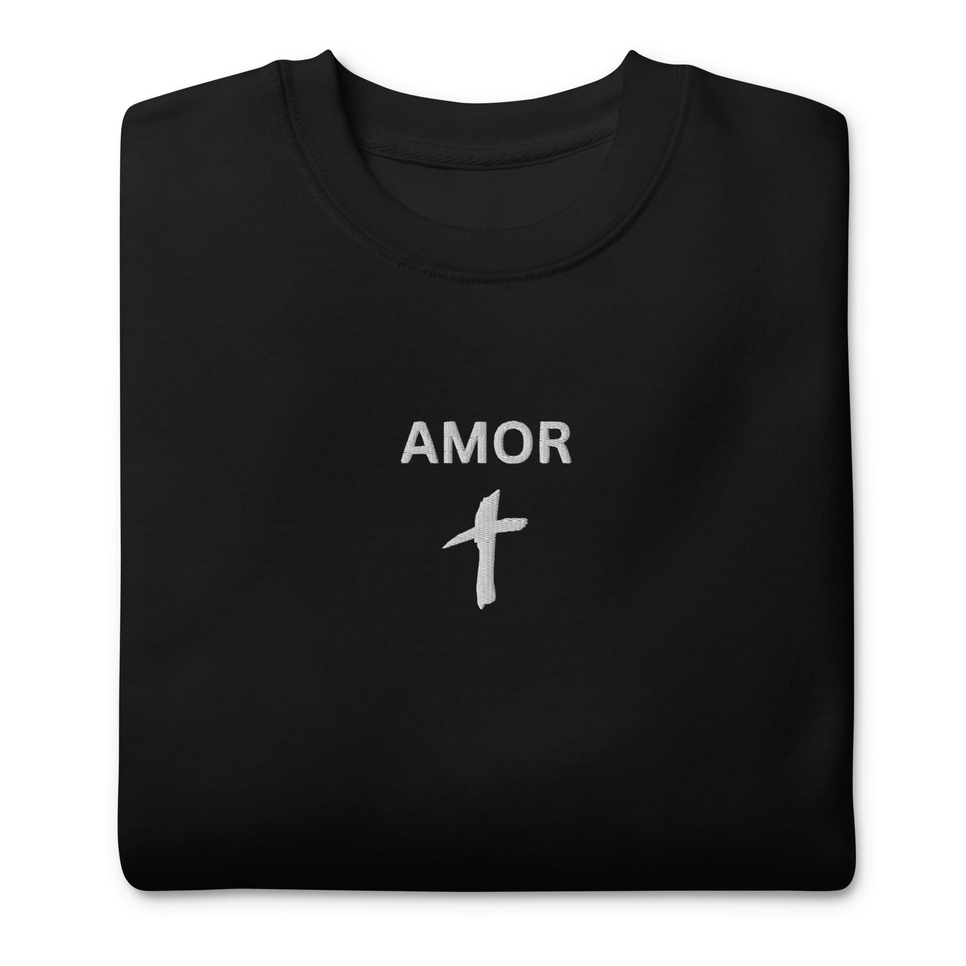 Men's Premium Embroidered "Amor" Sweatshirt - Humble & Faithful Co.