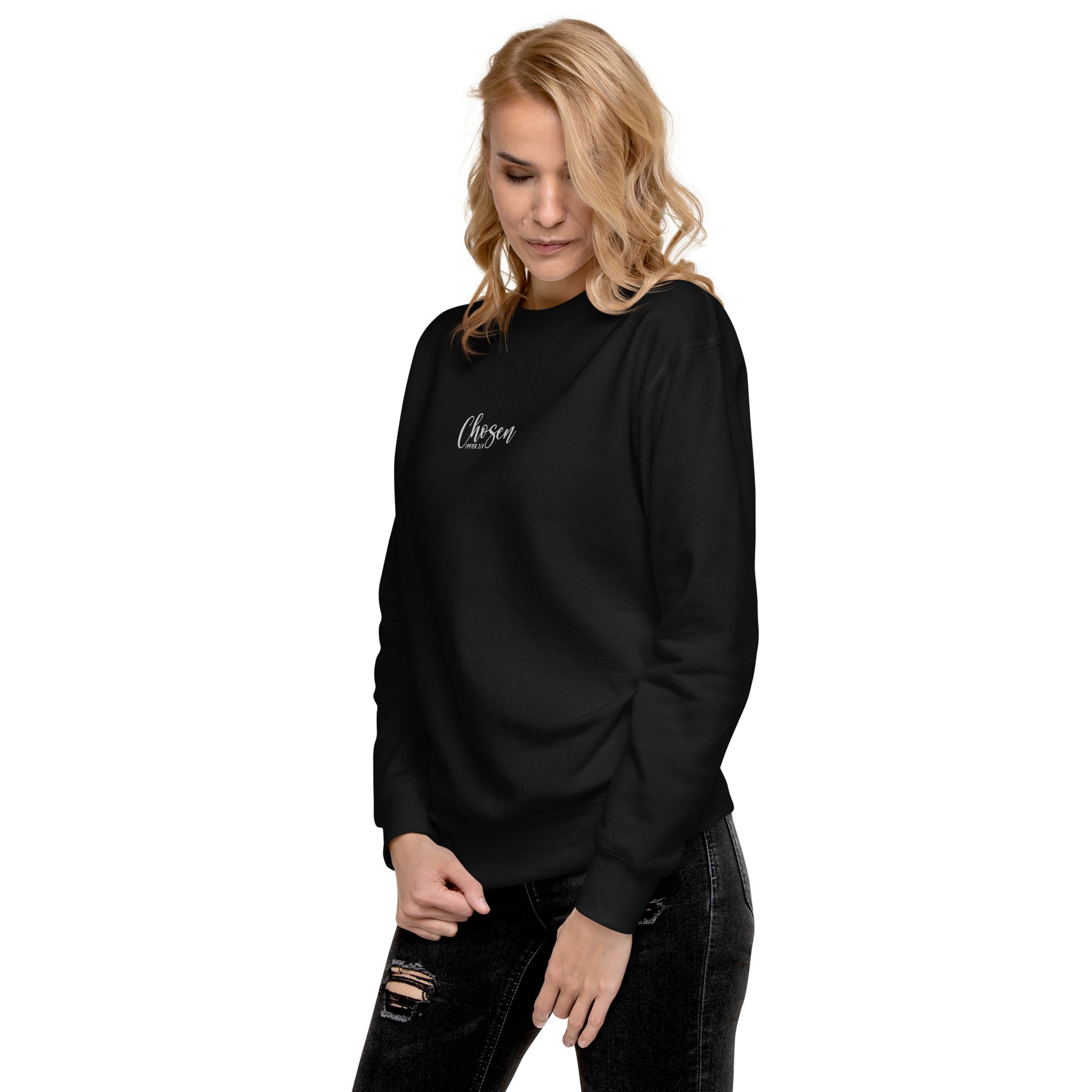 Women's Chosen Premium Embroidered Sweatshirt - Humble & Faithful Co.