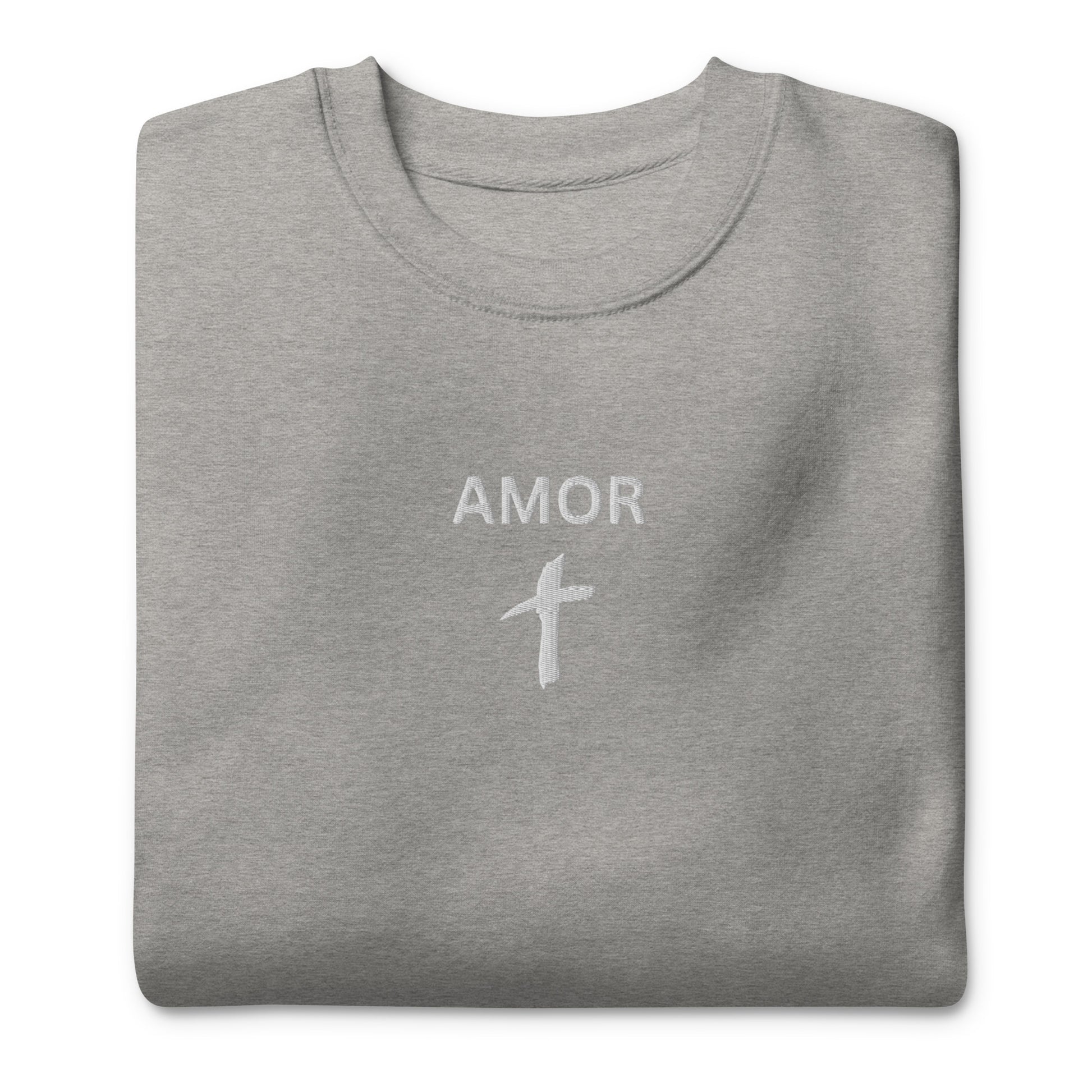 Men's Premium Embroidered "Amor" Sweatshirt - Humble & Faithful Co.