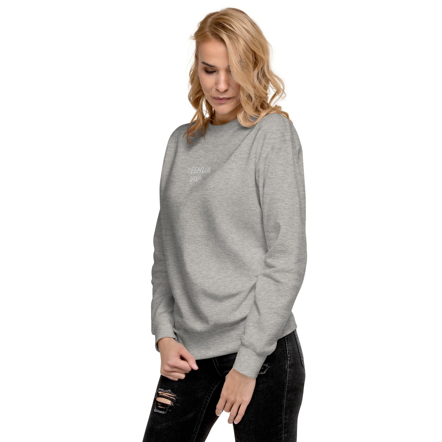 Men's Premium Embroidered "Yeshua" Sweatshirt - Humble & Faithful Co.