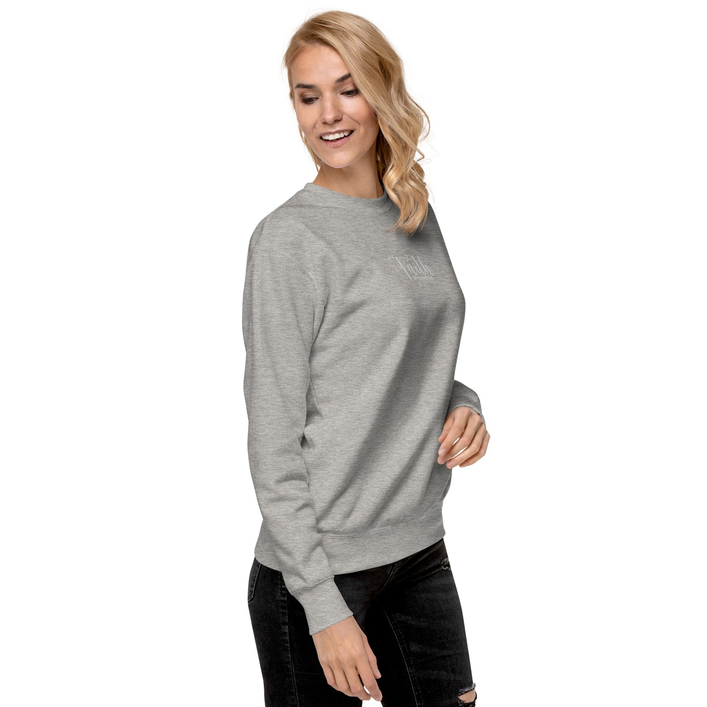 Women's Faith Premium Embroidered Sweatshirt - Humble & Faithful Co.