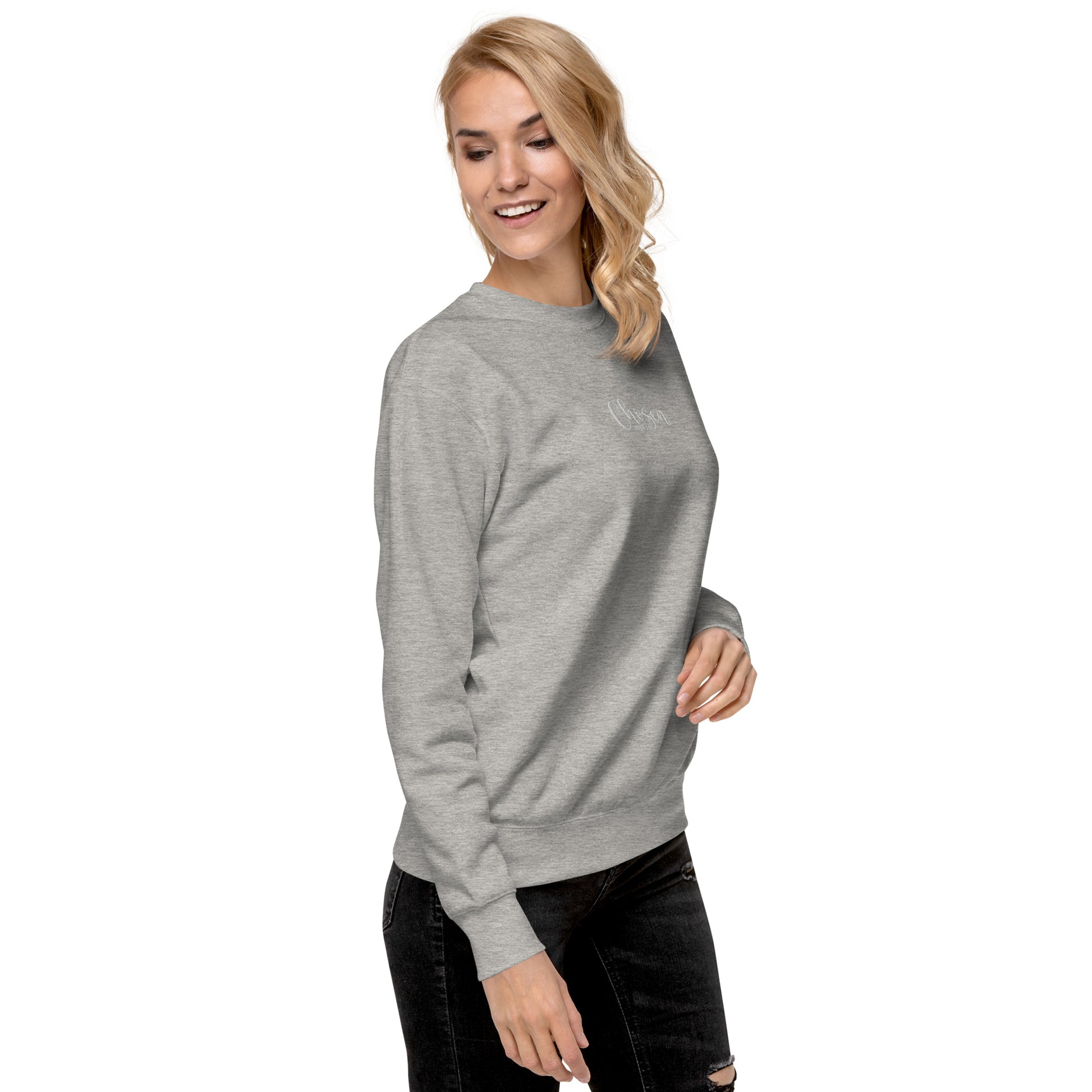 Women's Chosen Premium Embroidered Sweatshirt - Humble & Faithful Co.