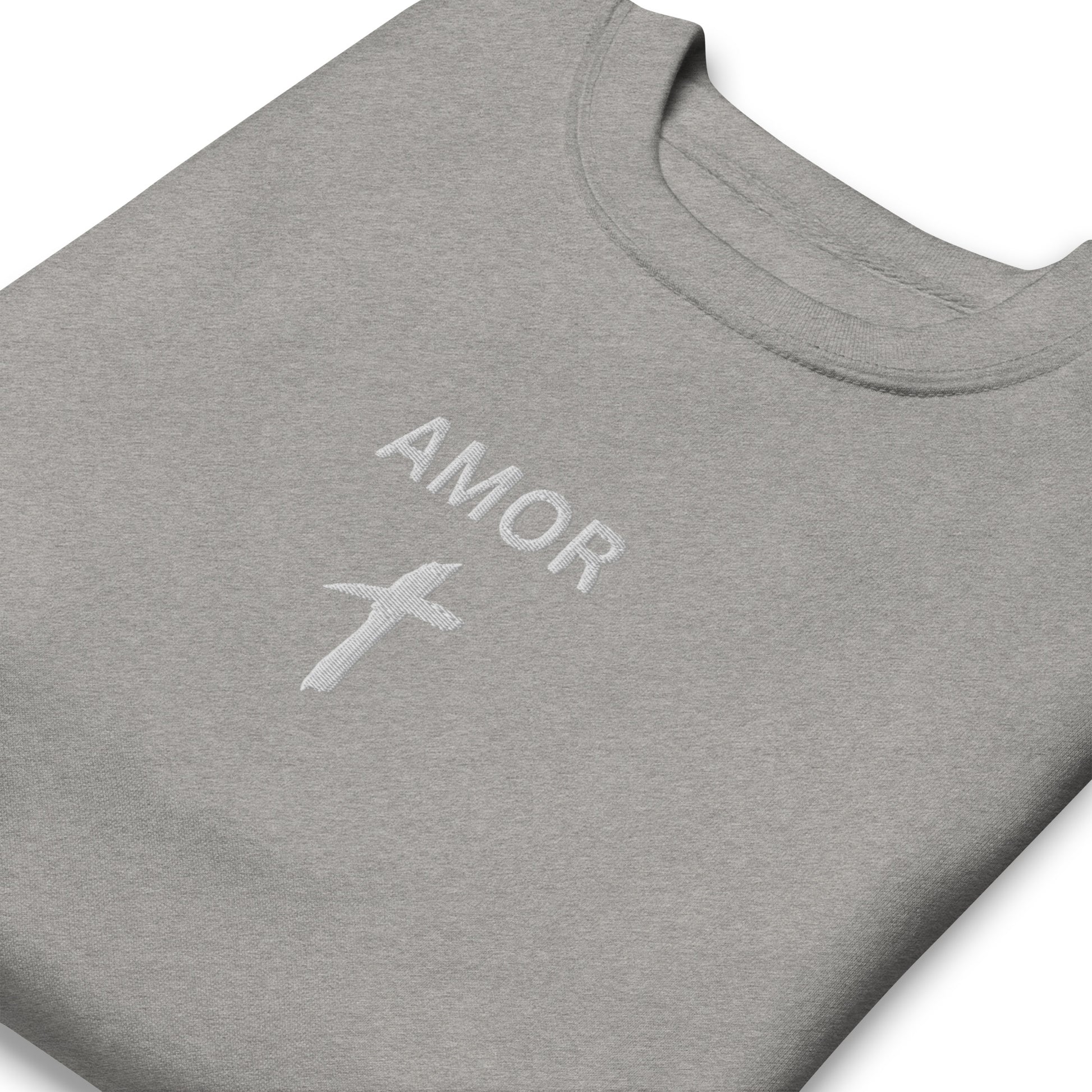 Men's Premium Embroidered "Amor" Sweatshirt - Humble & Faithful Co.