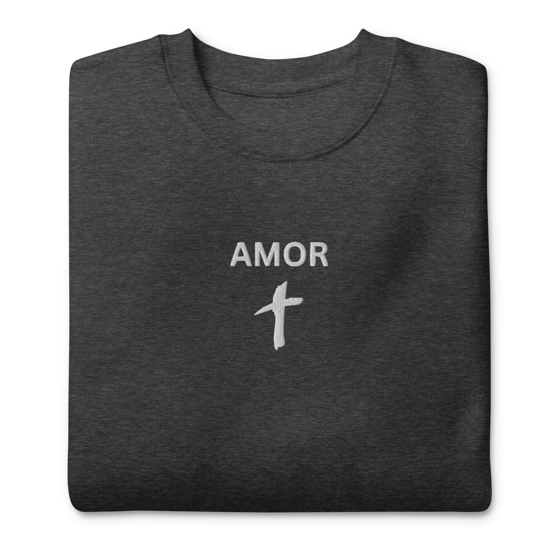 Men's Premium Embroidered "Amor" Sweatshirt - Humble & Faithful Co.