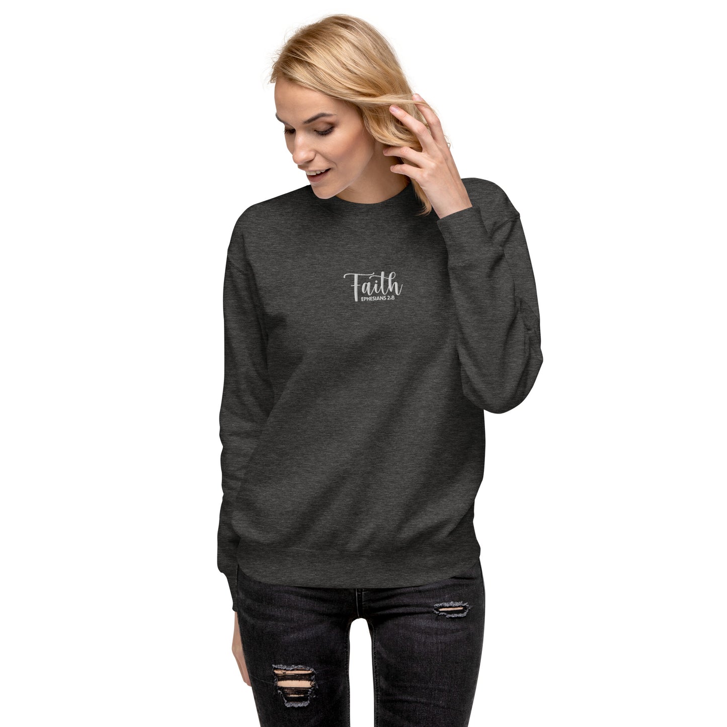 Women's Faith Premium Embroidered Sweatshirt - Humble & Faithful Co.