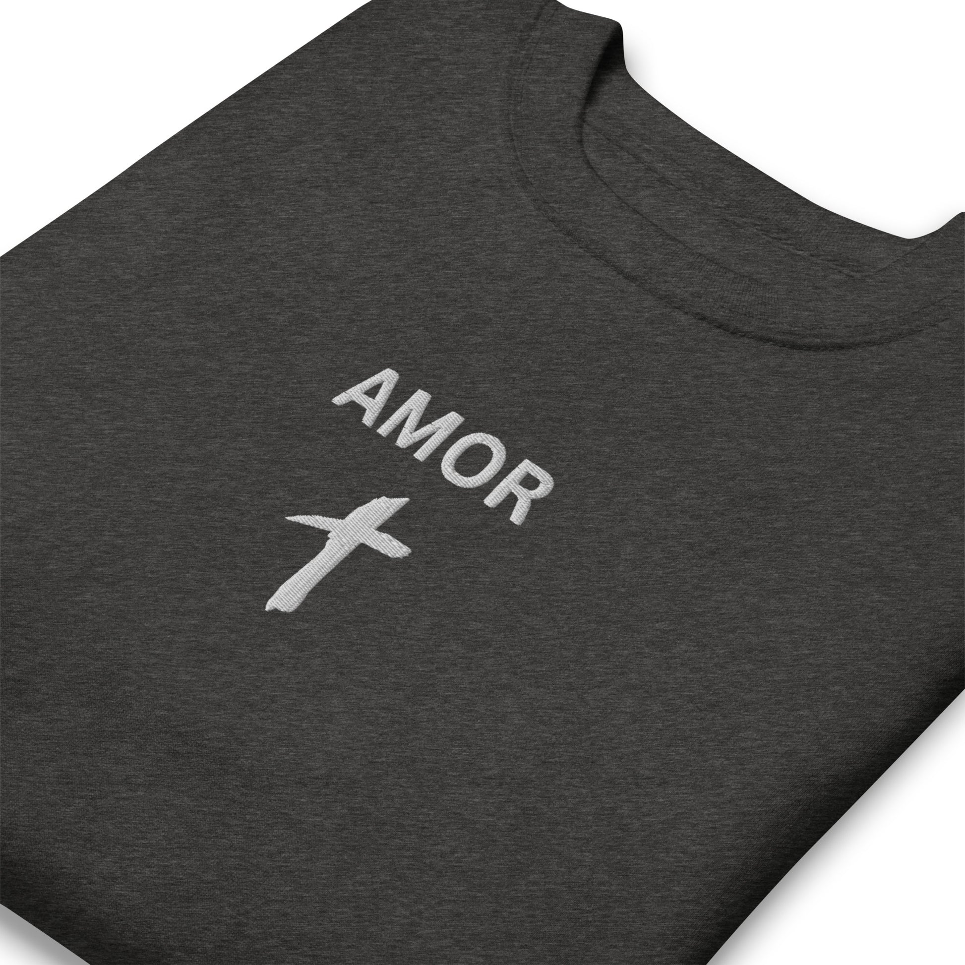 Men's Premium Embroidered "Amor" Sweatshirt - Humble & Faithful Co.
