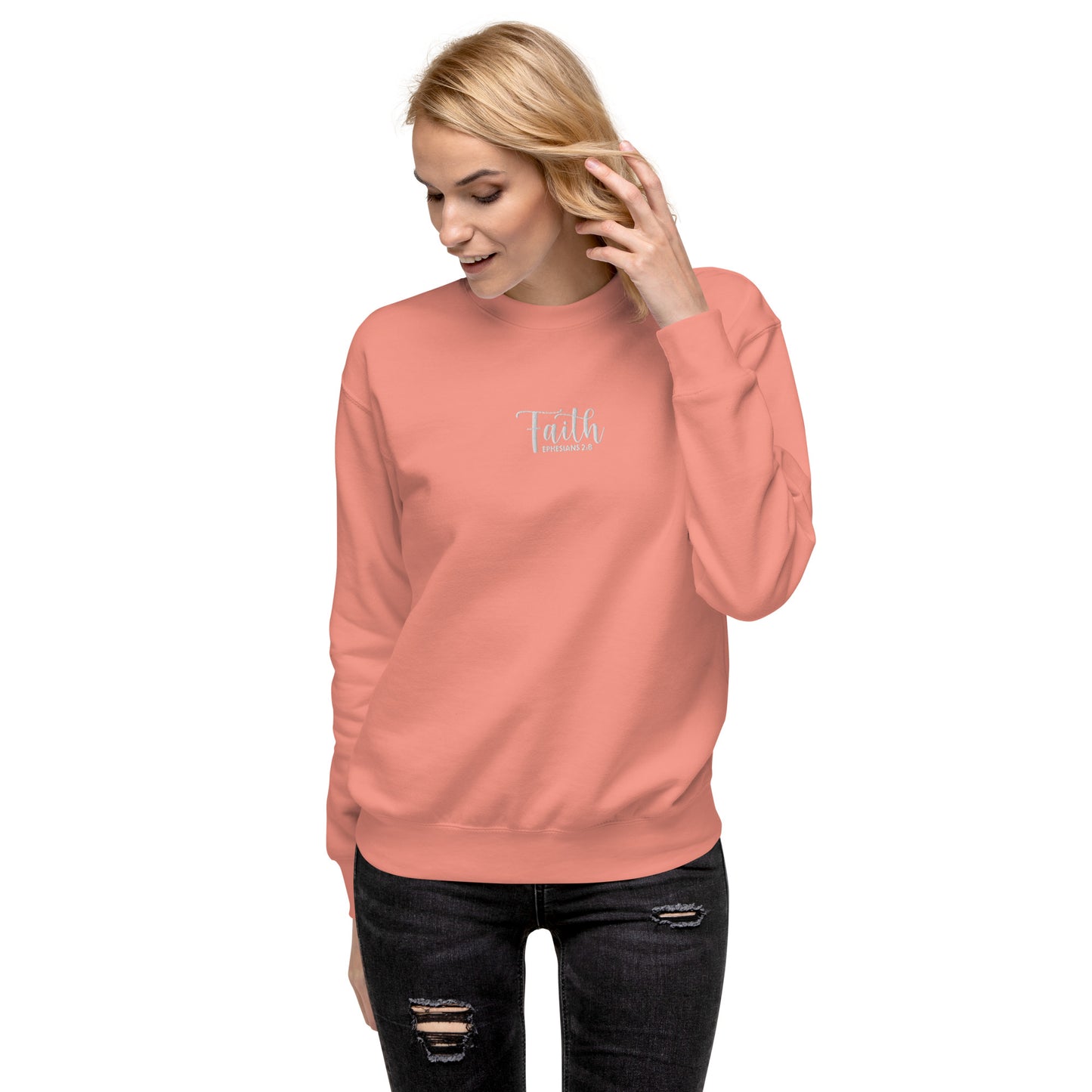 Women's Faith Premium Embroidered Sweatshirt - Humble & Faithful Co.