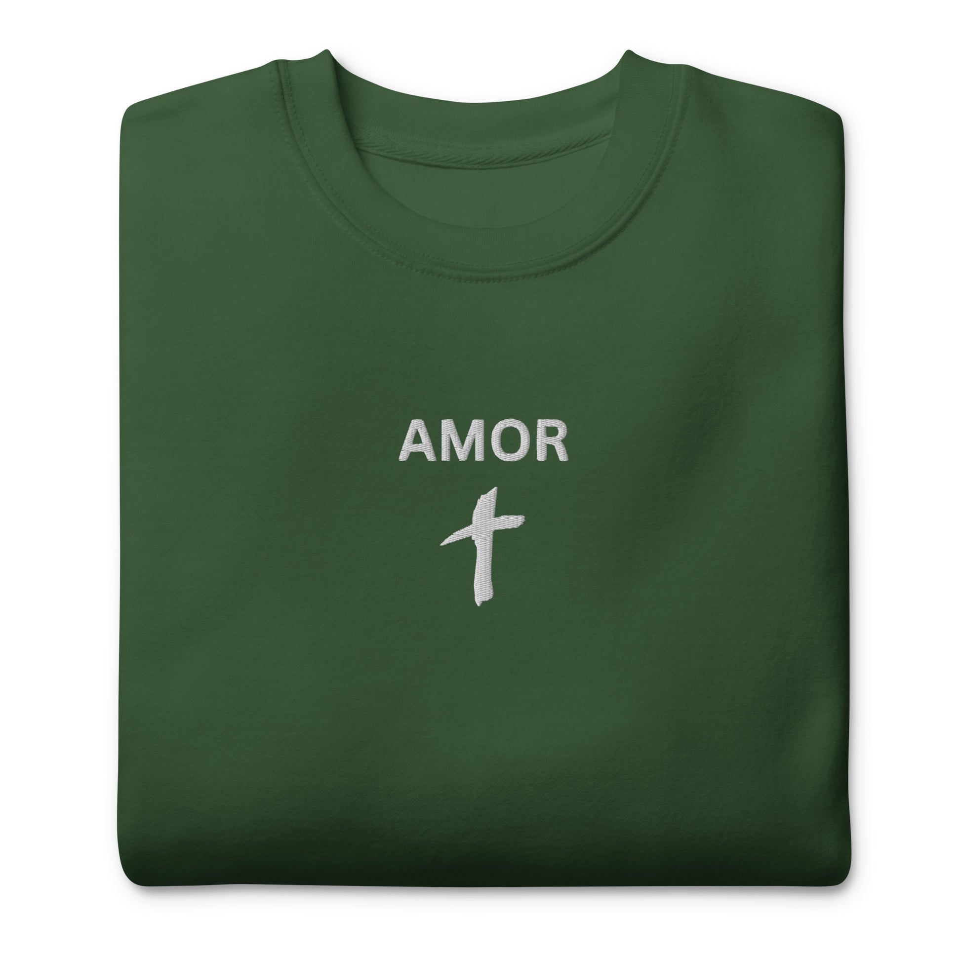 Men's Premium Embroidered "Amor" Sweatshirt - Humble & Faithful Co.