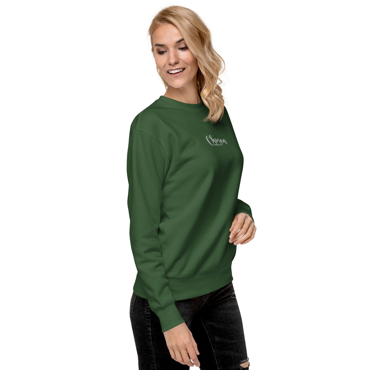 Women's Chosen Premium Embroidered Sweatshirt - Humble & Faithful Co.