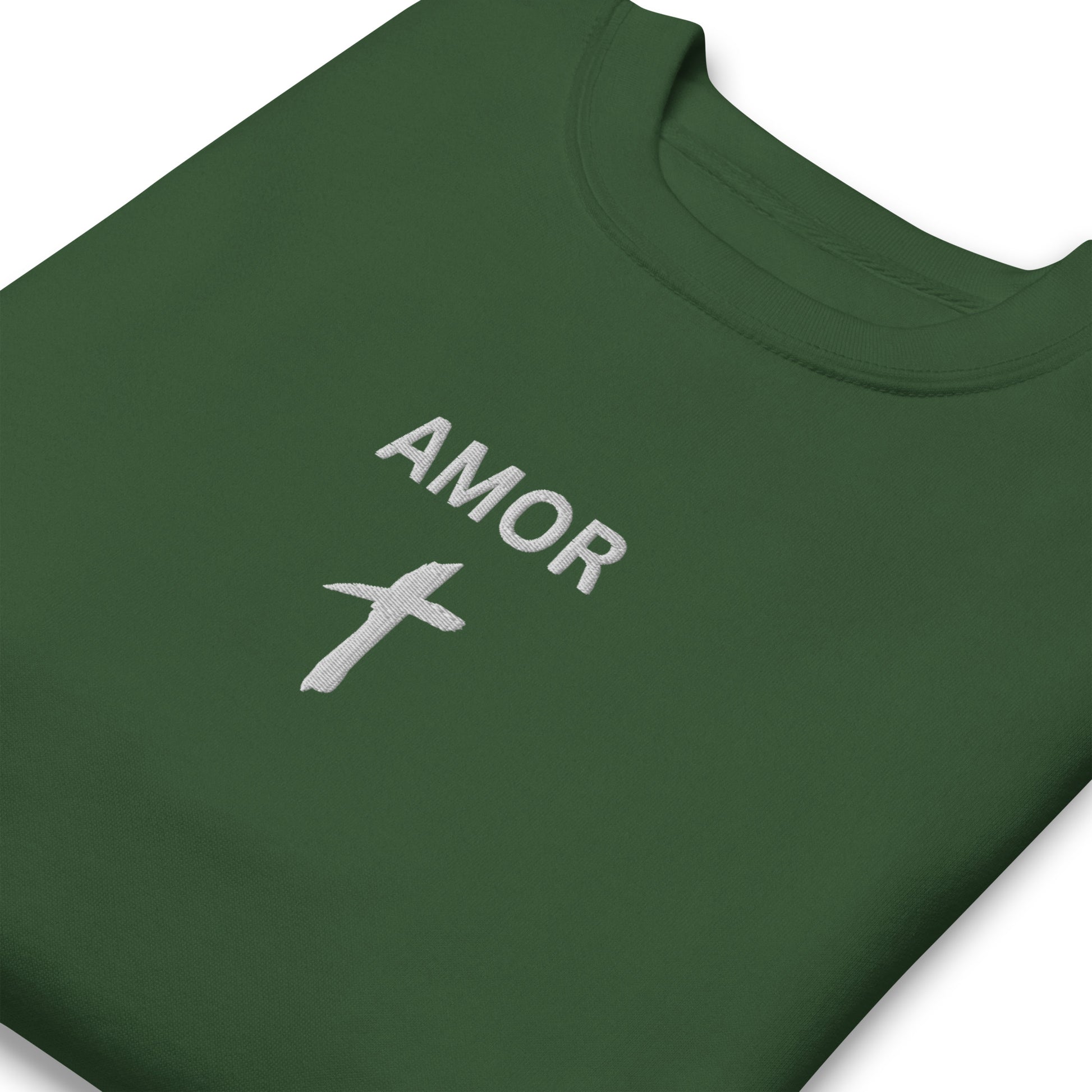 Men's Premium Embroidered "Amor" Sweatshirt - Humble & Faithful Co.