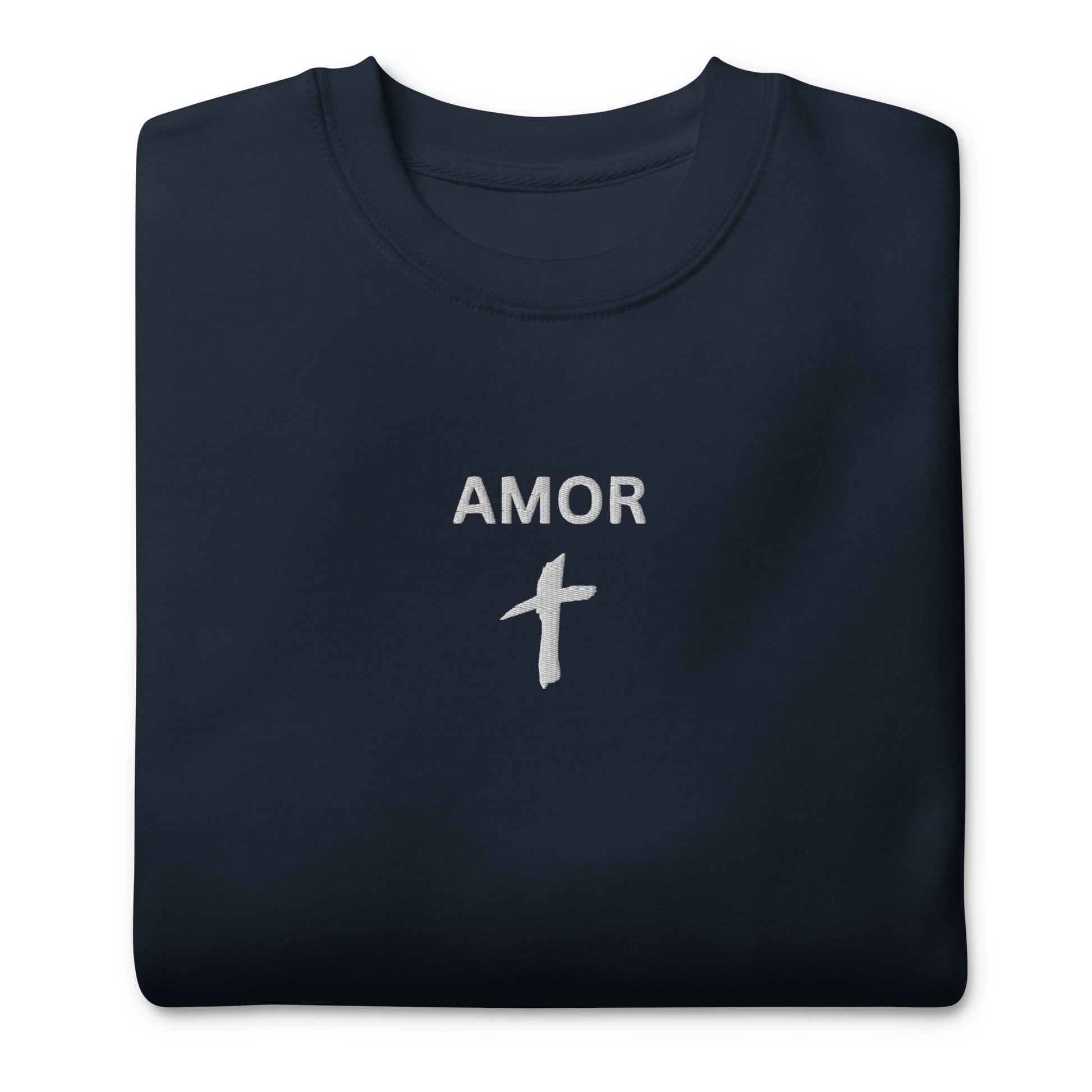 Men's Premium Embroidered "Amor" Sweatshirt - Humble & Faithful Co.