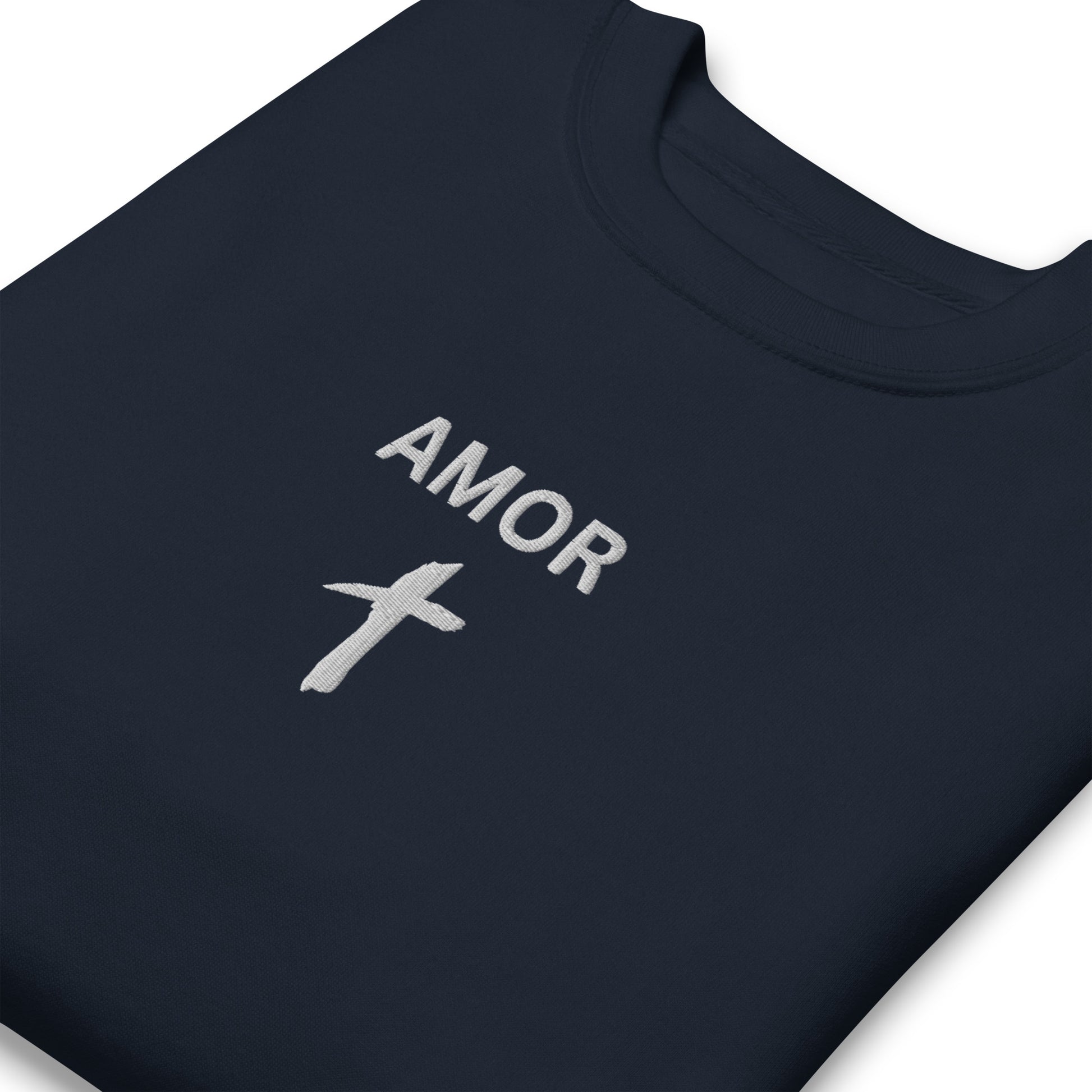 Men's Premium Embroidered "Amor" Sweatshirt - Humble & Faithful Co.