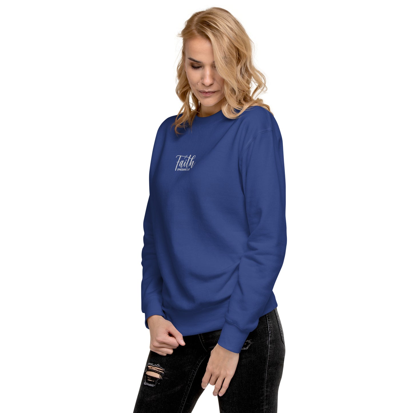 Women's Faith Premium Embroidered Sweatshirt - Humble & Faithful Co.