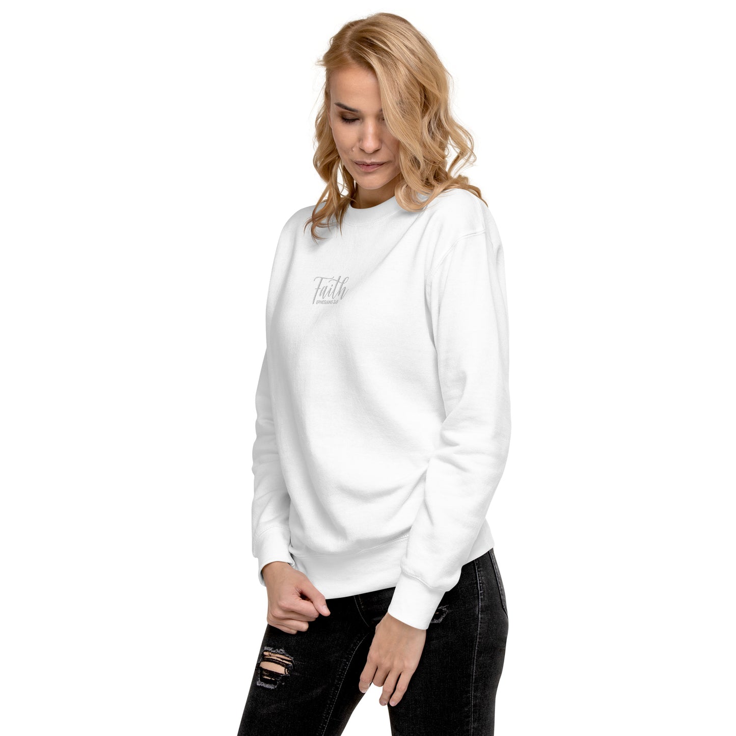 Women's Faith Premium Embroidered Sweatshirt - Humble & Faithful Co.