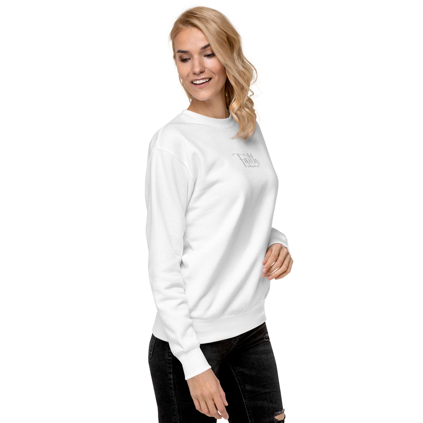 Women's Faith Premium Embroidered Sweatshirt - Humble & Faithful Co.