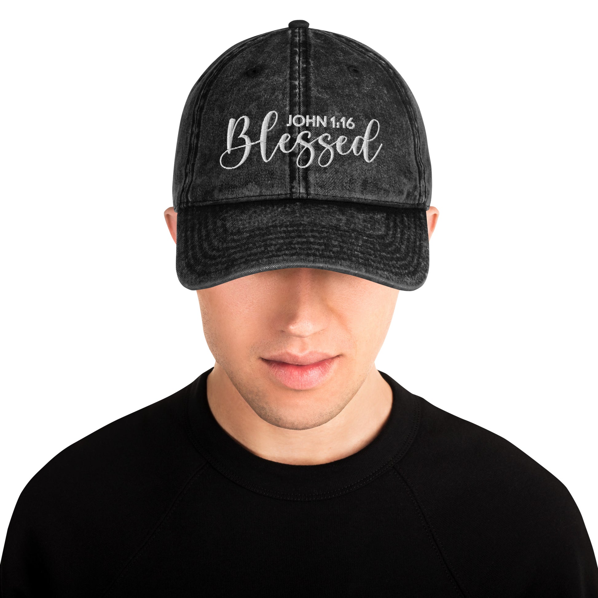 Blessed Vintage Cotton Twill Embroidered Cap - Humble & Faithful Co.
