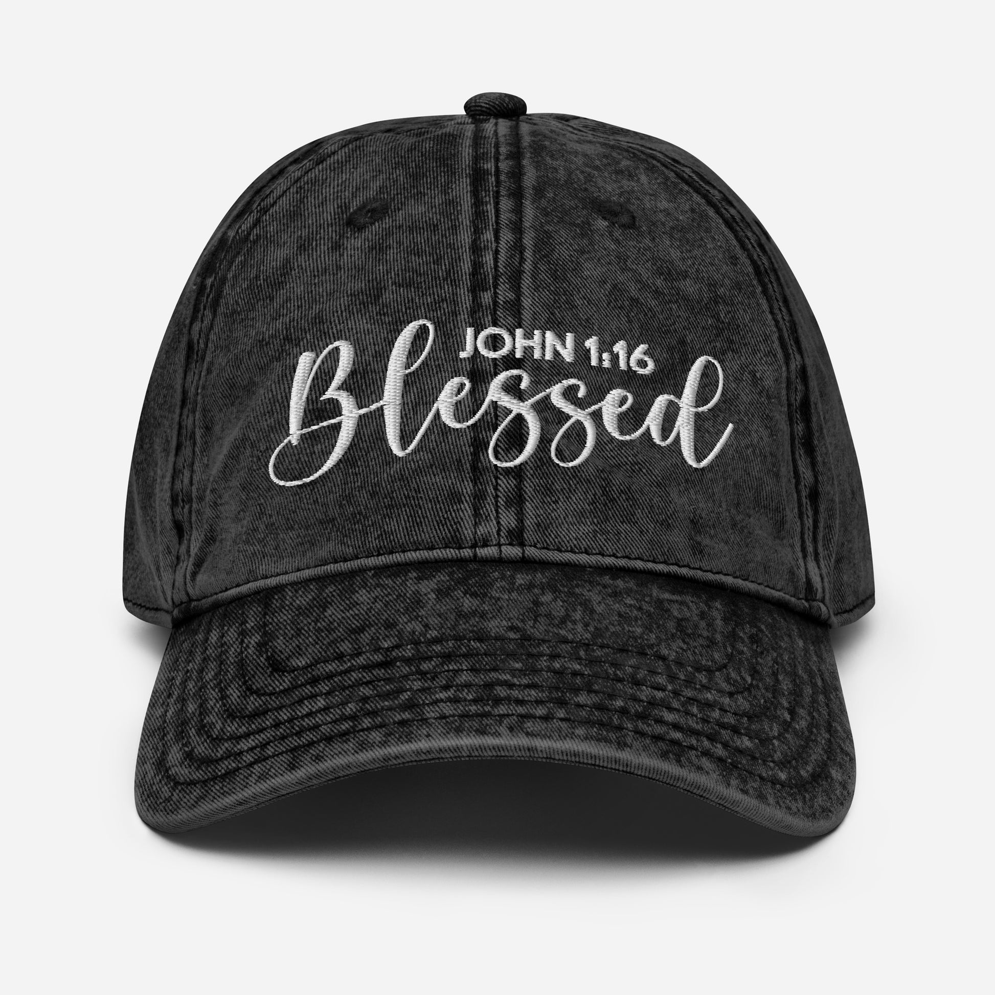 Blessed Vintage Cotton Twill Embroidered Cap - Humble & Faithful Co.