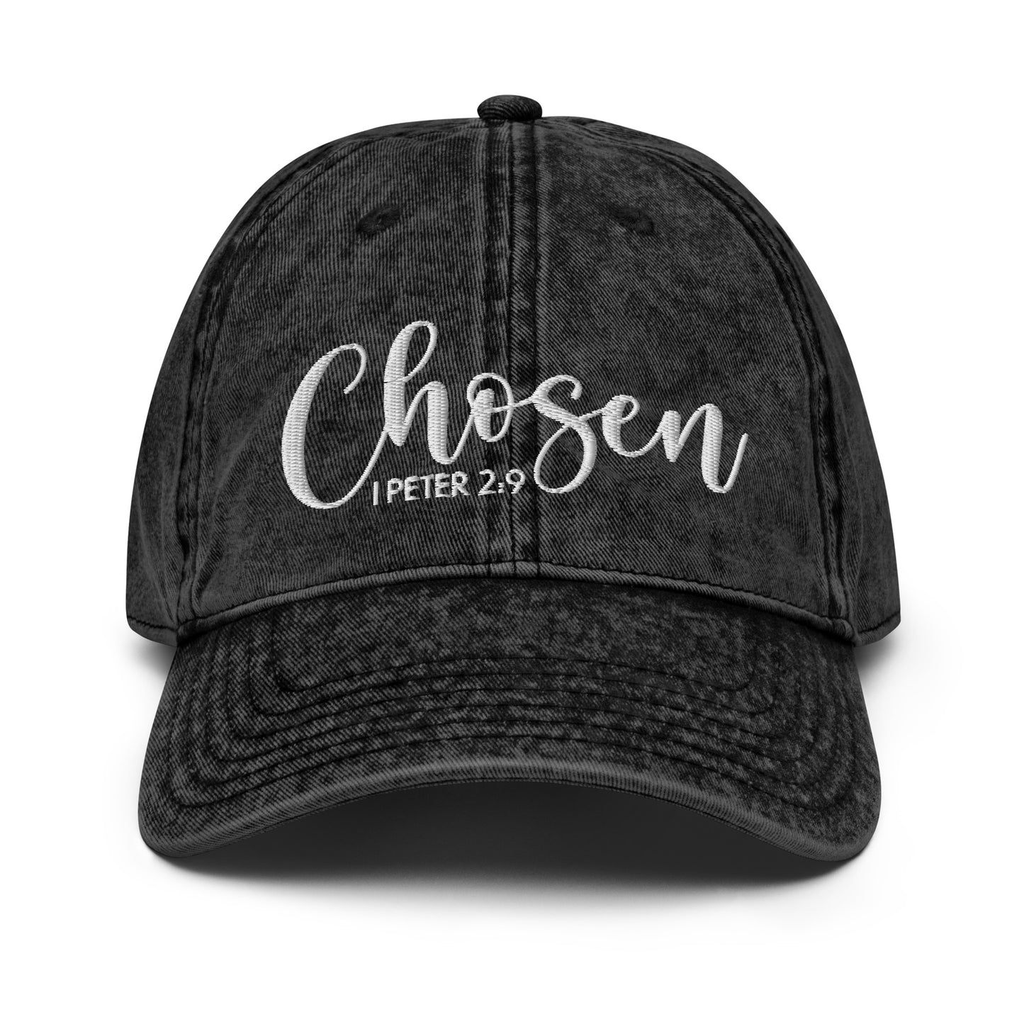 Chosen Vintage Cotton Twill Embroidered Cap (Unisex) - Humble & Faithful Co.