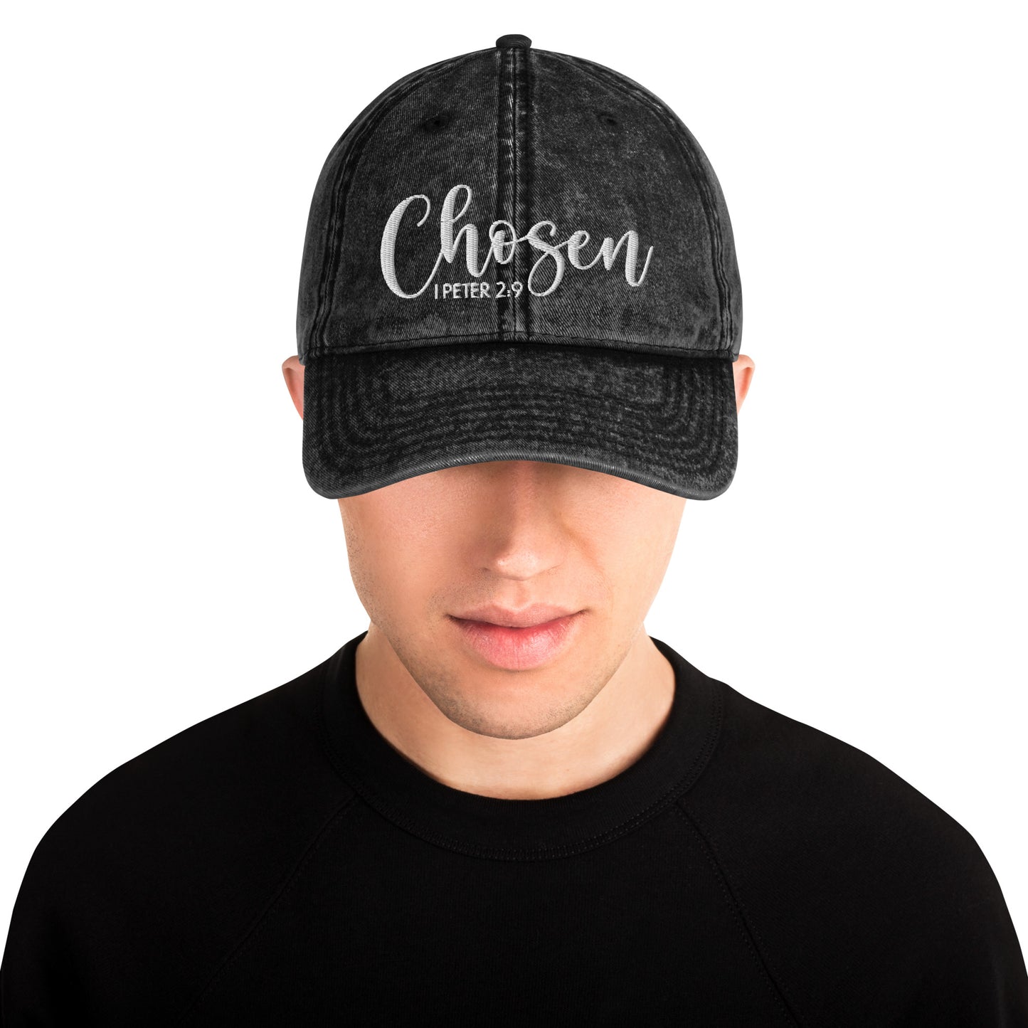 Chosen Vintage Cotton Twill Embroidered Cap (Unisex) - Humble & Faithful Co.