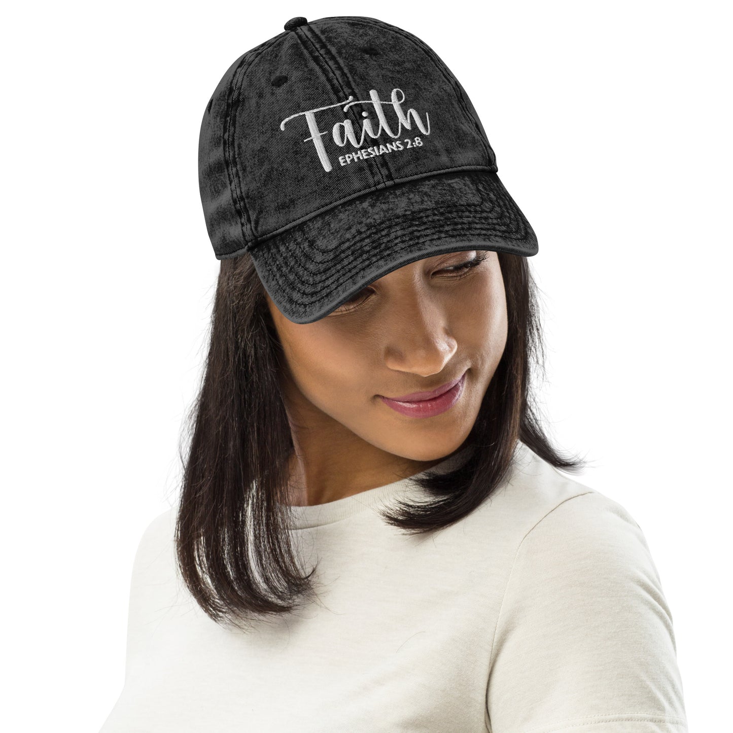 Faith Vintage Cotton Twill Embroidered Cap - Humble & Faithful Co.