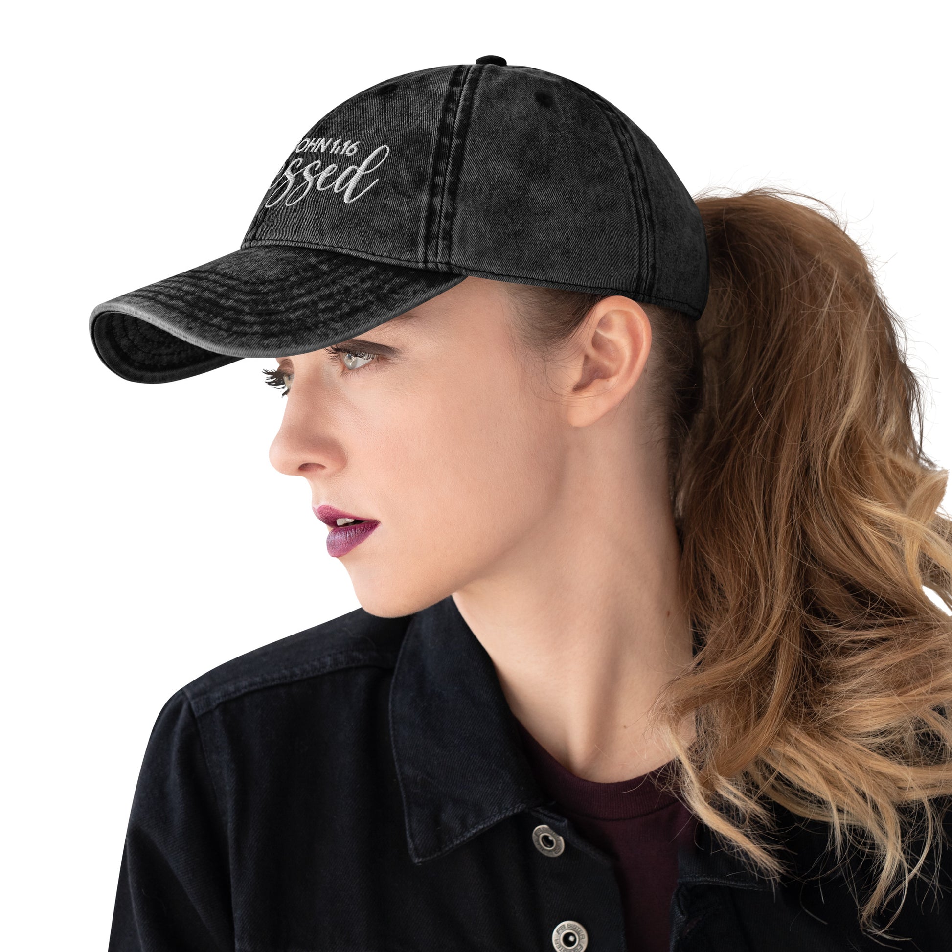 Blessed Vintage Cotton Twill Embroidered Cap - Humble & Faithful Co.