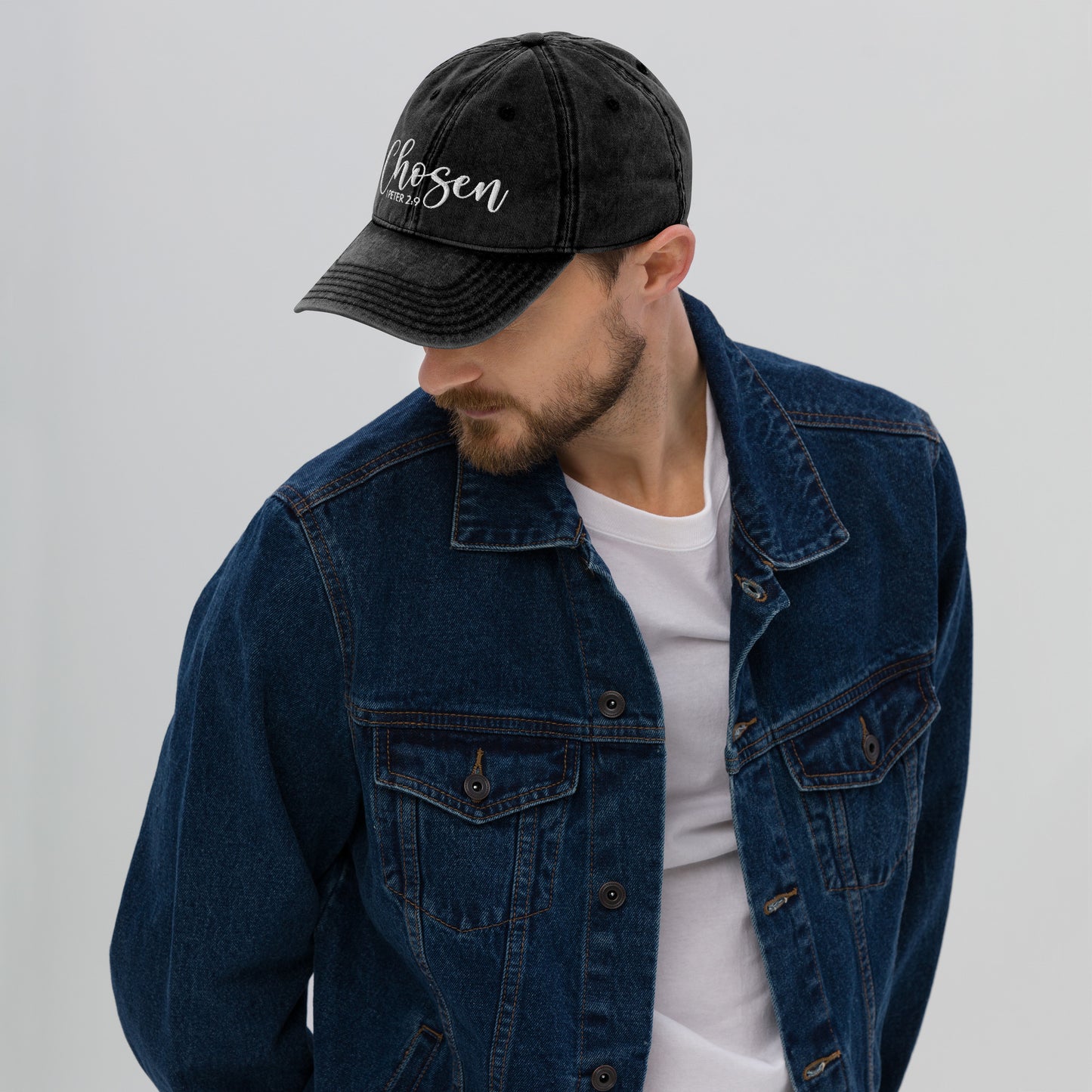 Chosen Vintage Cotton Twill Embroidered Cap (Unisex) - Humble & Faithful Co.