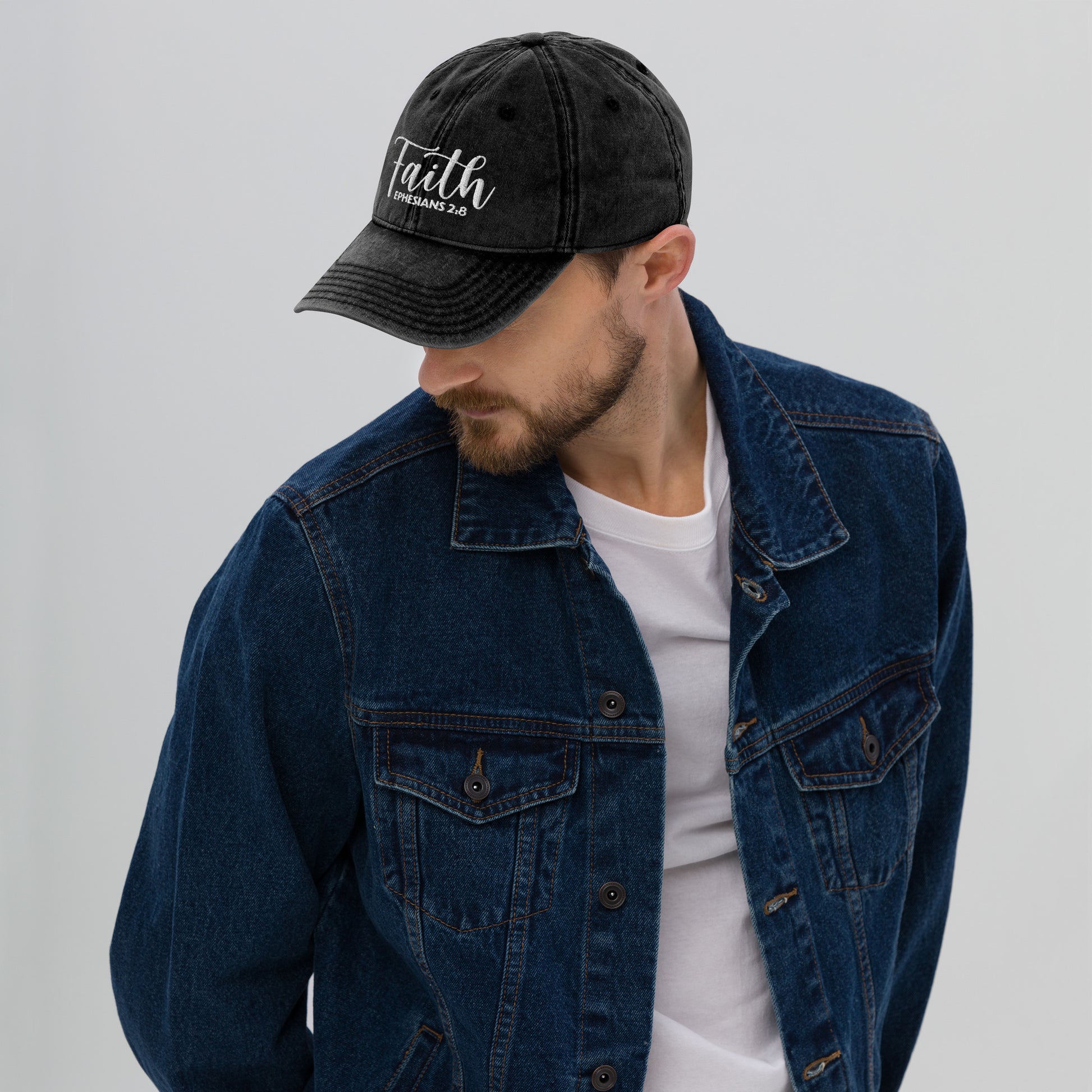 Faith Vintage Cotton Twill Embroidered Cap - Humble & Faithful Co.